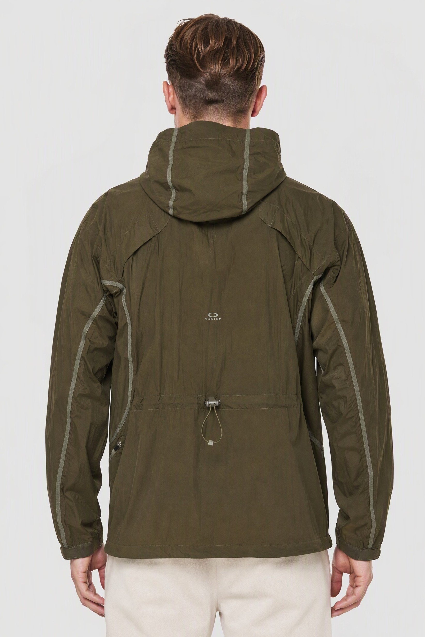 Men Performance Fit Long Sleeve Windbreaker Outdoor Jacket, Olive