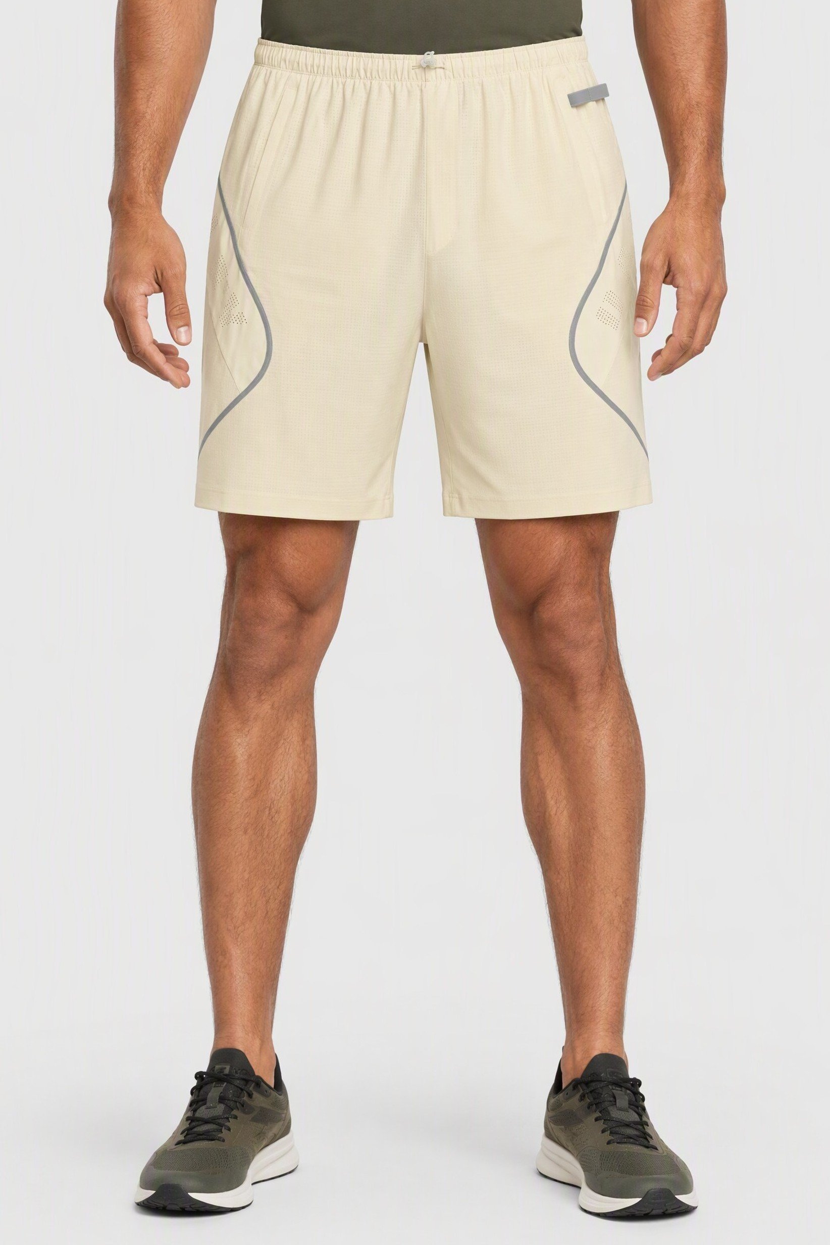 Men Performance Fit Outdoor Shorts, Cream