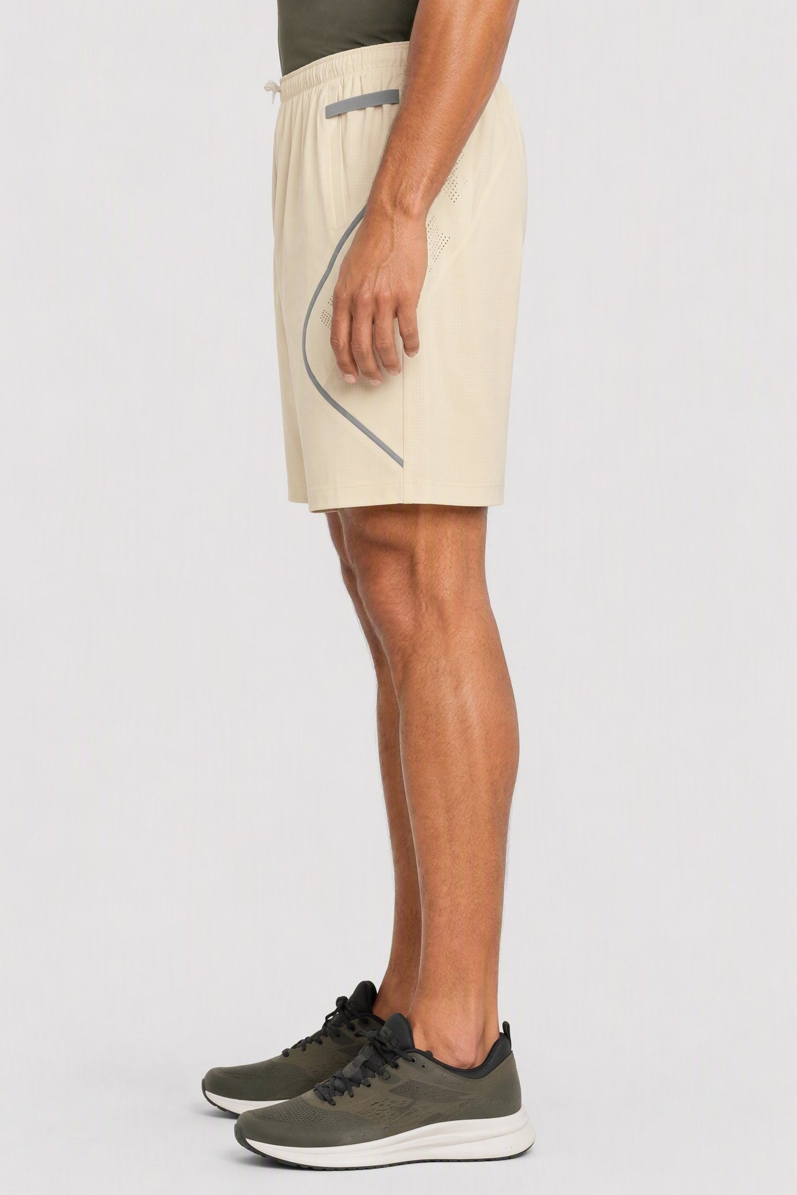 Men Performance Fit Outdoor Shorts, Cream