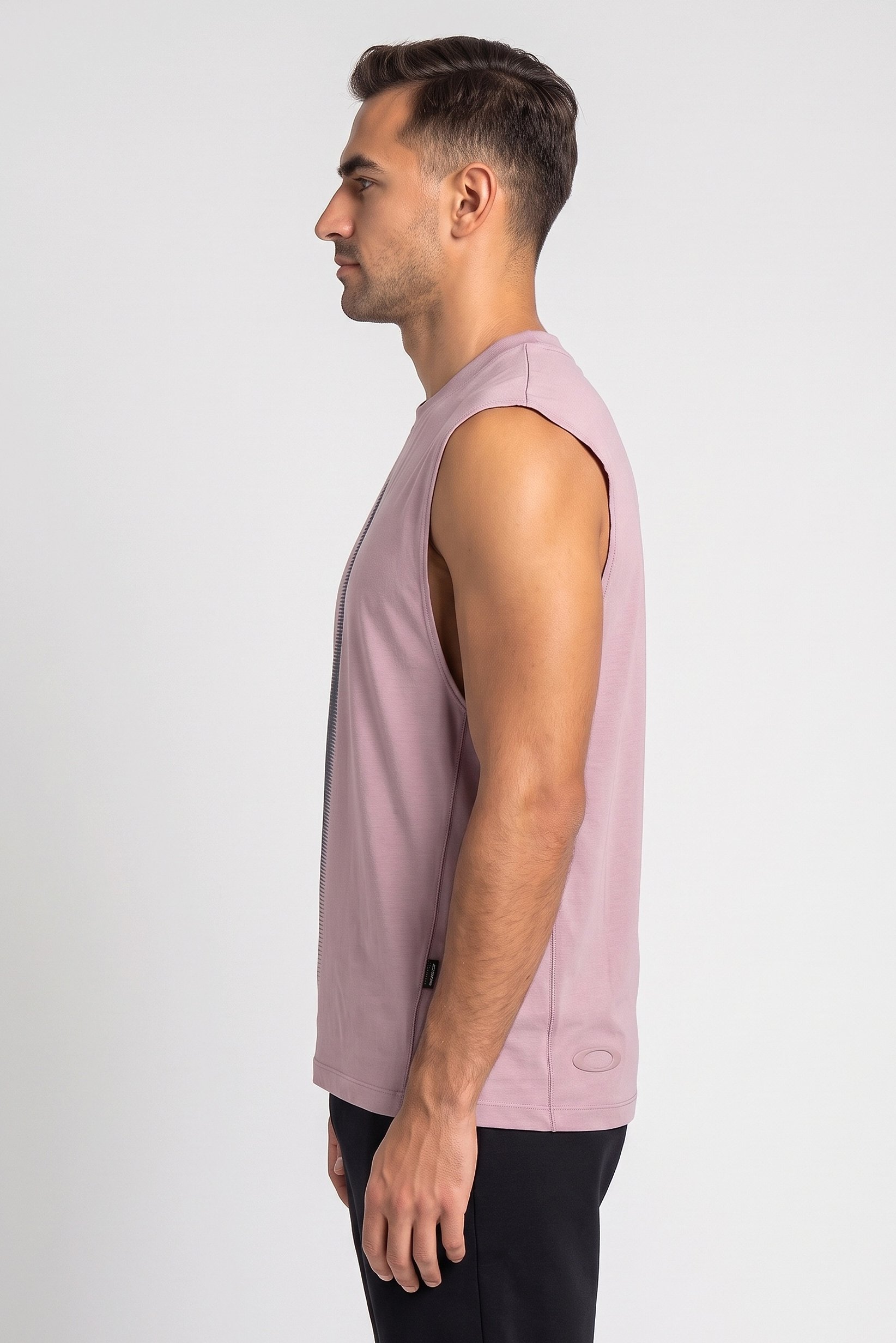 Men Boxy Fit Sleeveless Training Vest, Dusty Pink