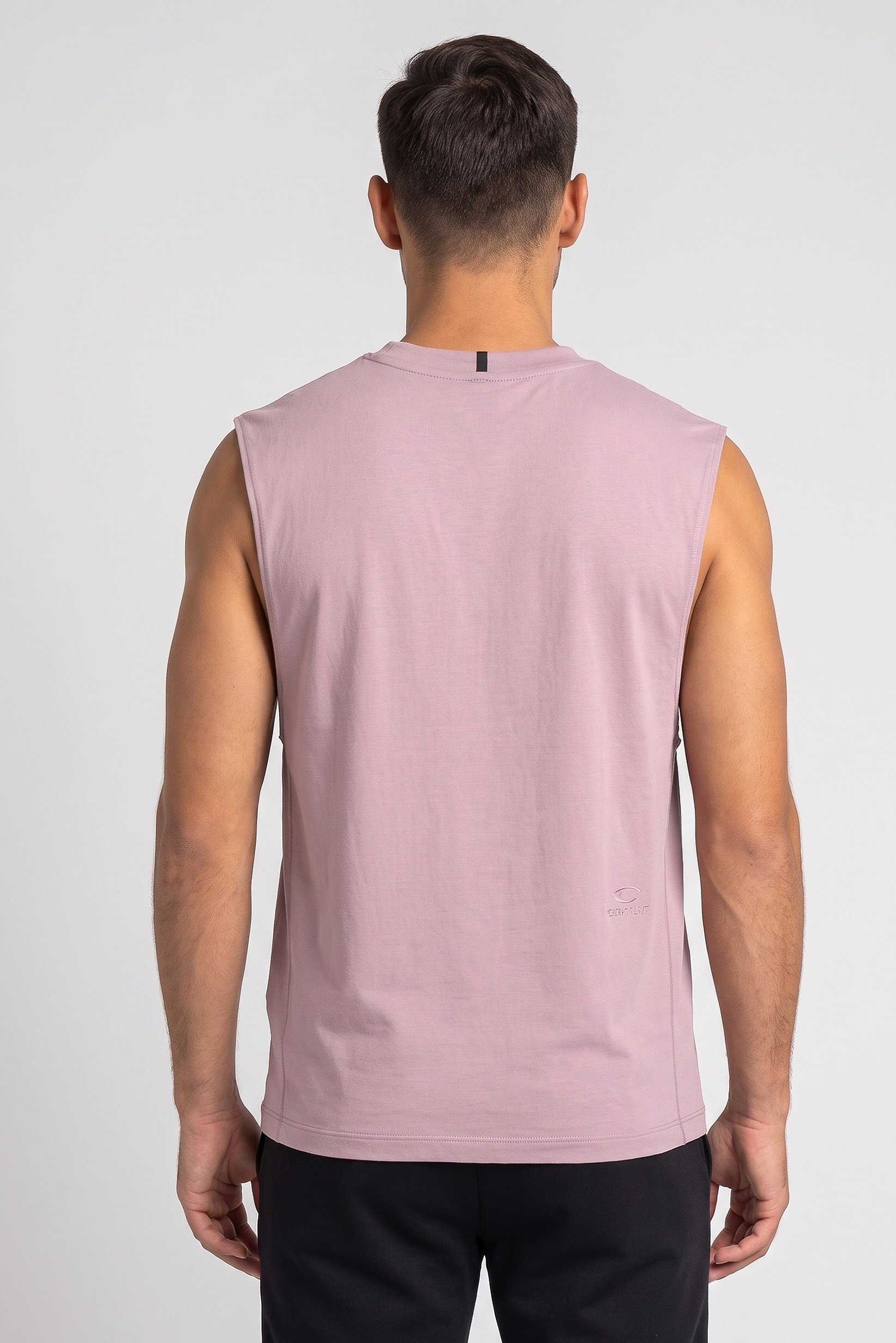 Men Boxy Fit Sleeveless Training Vest, Dusty Pink