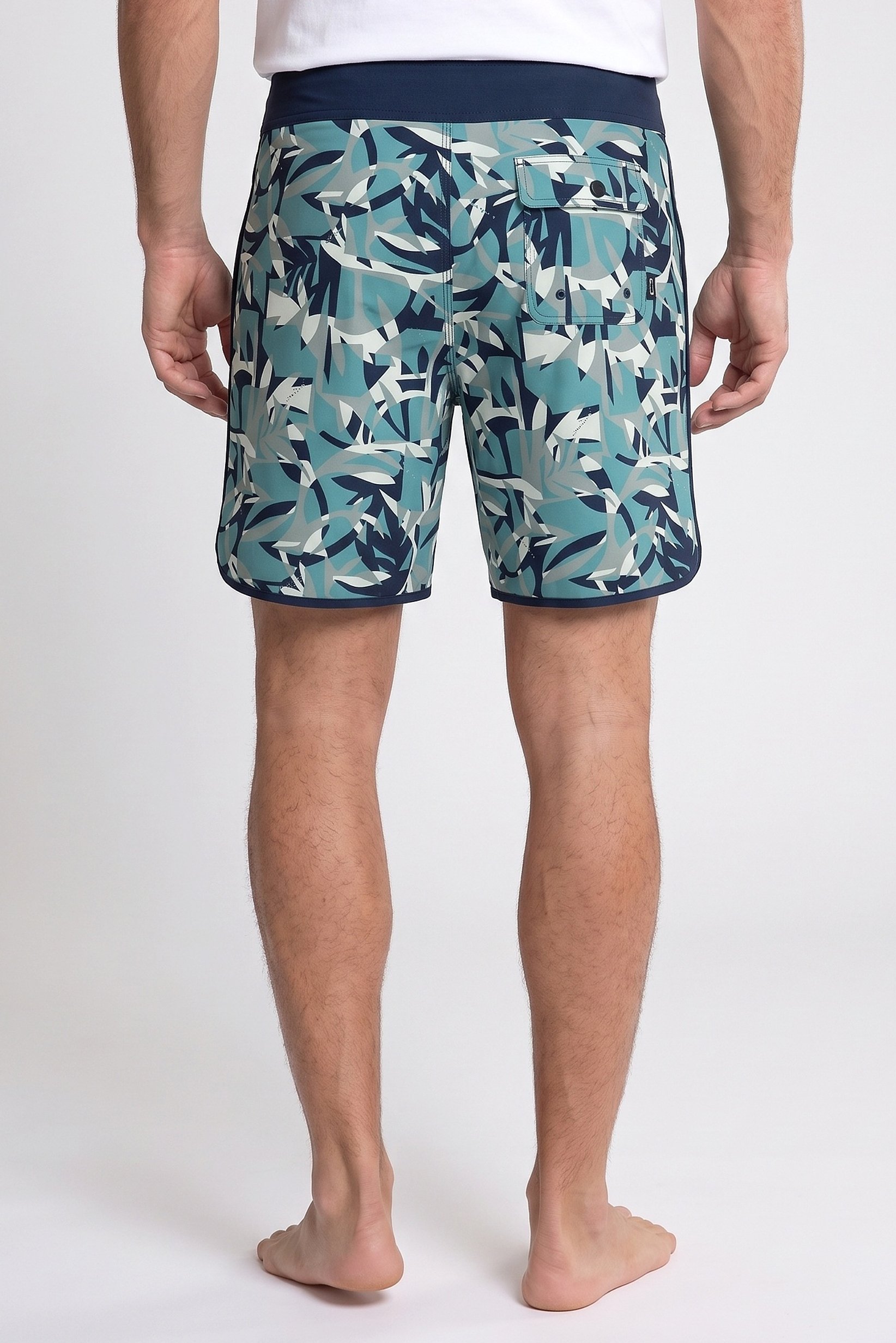 Men Drawstring Allover Print Board Shorts, Multicolor