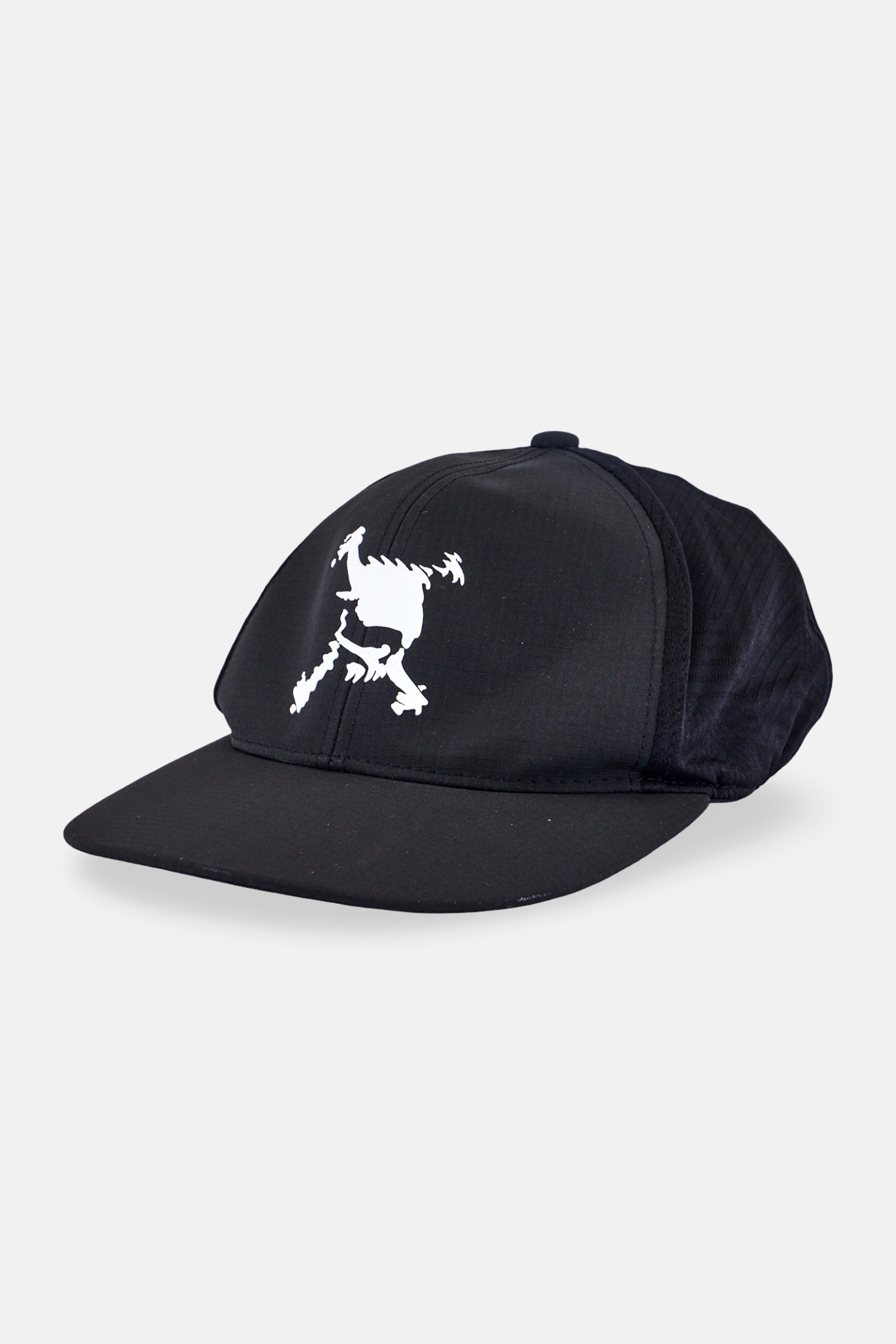 Men Graphic Print Velcro Closure Baseball Cap, Black