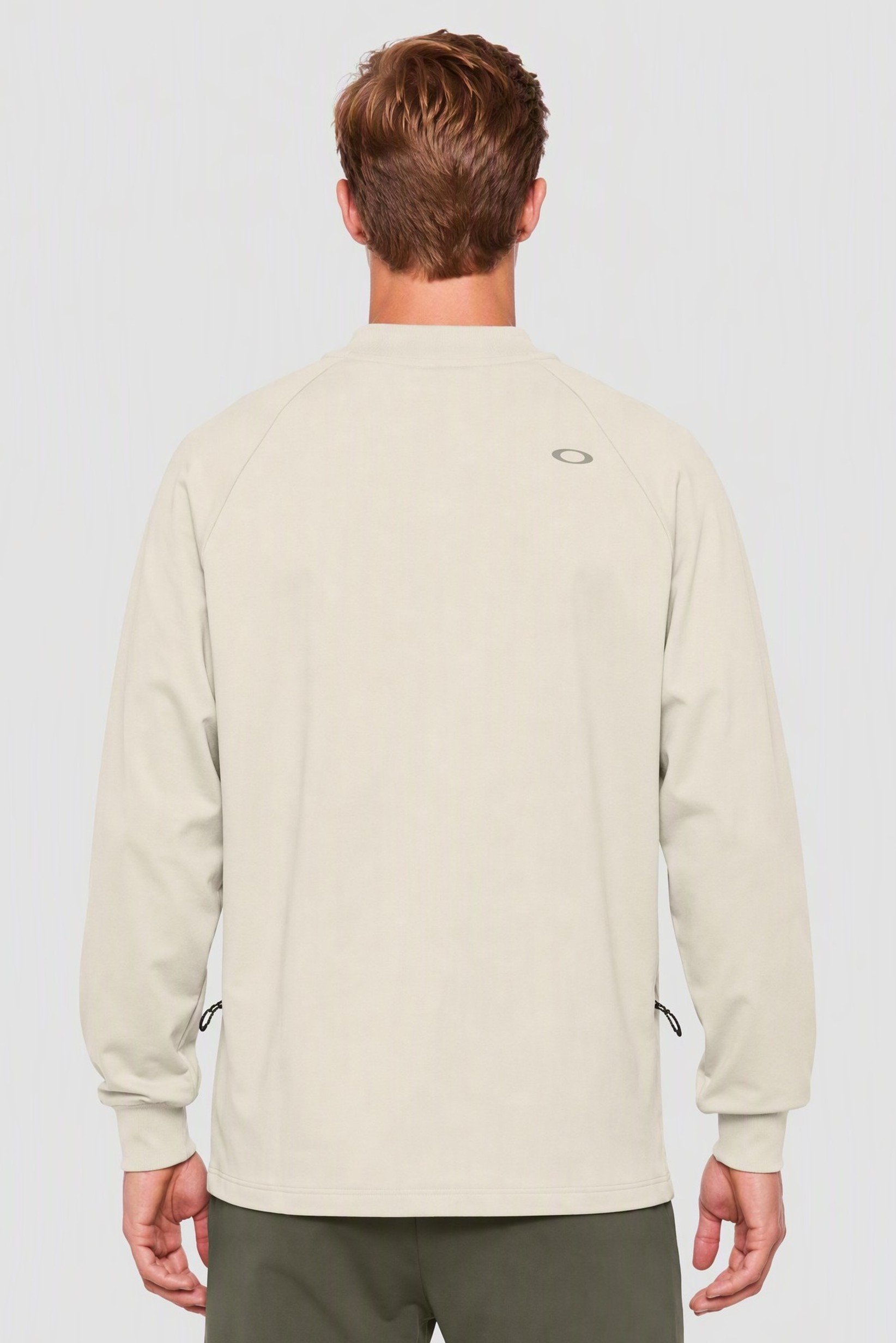 Men Regular Fit Long Sleeve Outdoor Sweatshirt, Cream