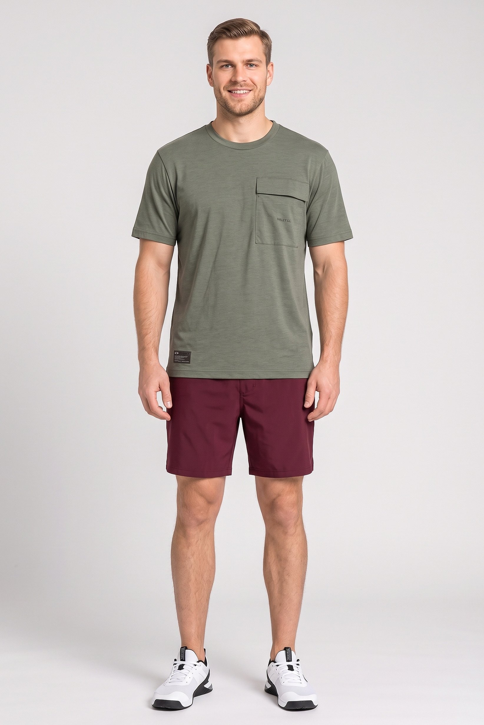 Men Regular Fit Short Sleeve Outdoor T-Shirt, Sage Green