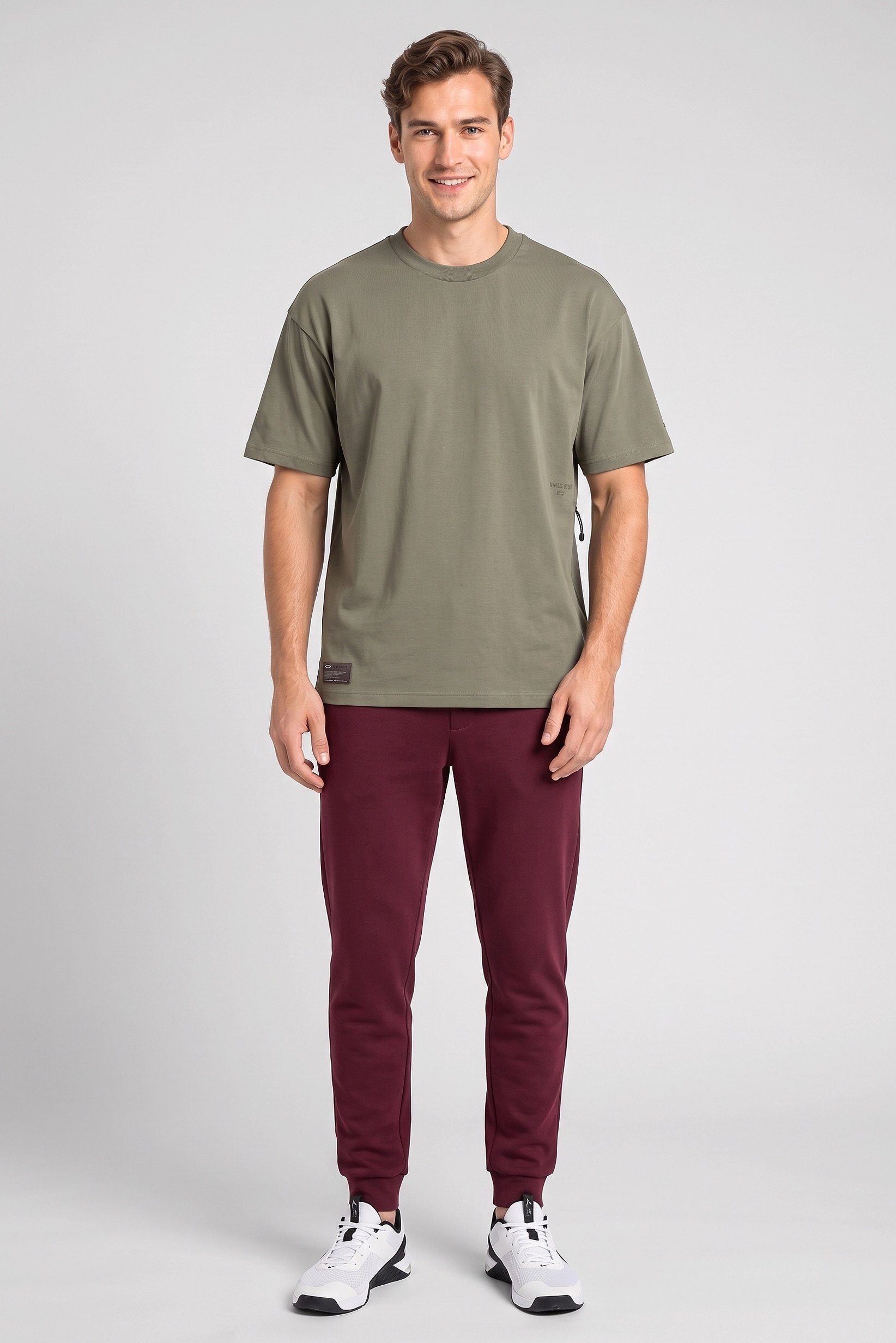 Men Regular Fit Short Sleeve Outdoor T-Shirt, Olive Green