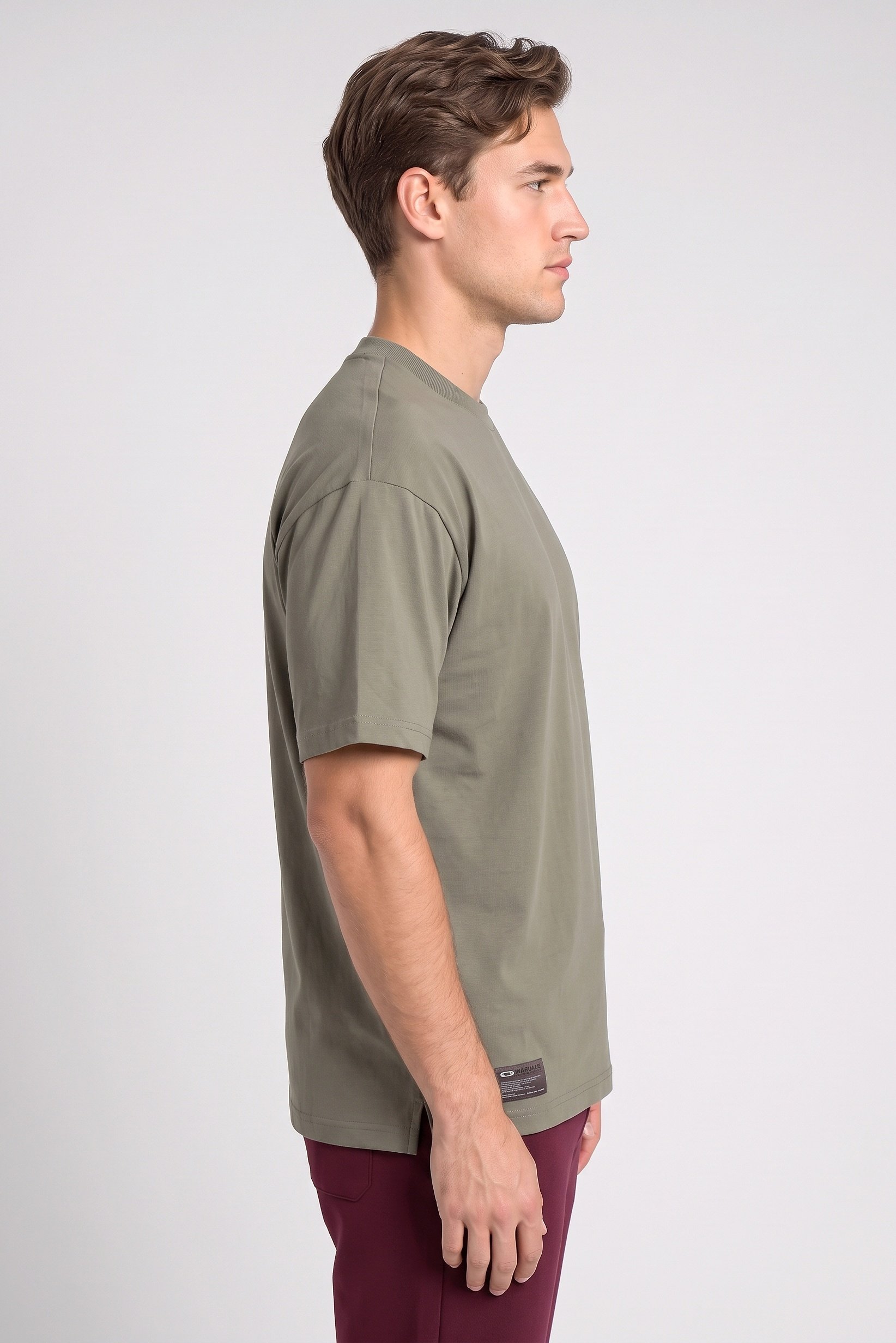 Men Regular Fit Short Sleeve Outdoor T-Shirt, Olive Green