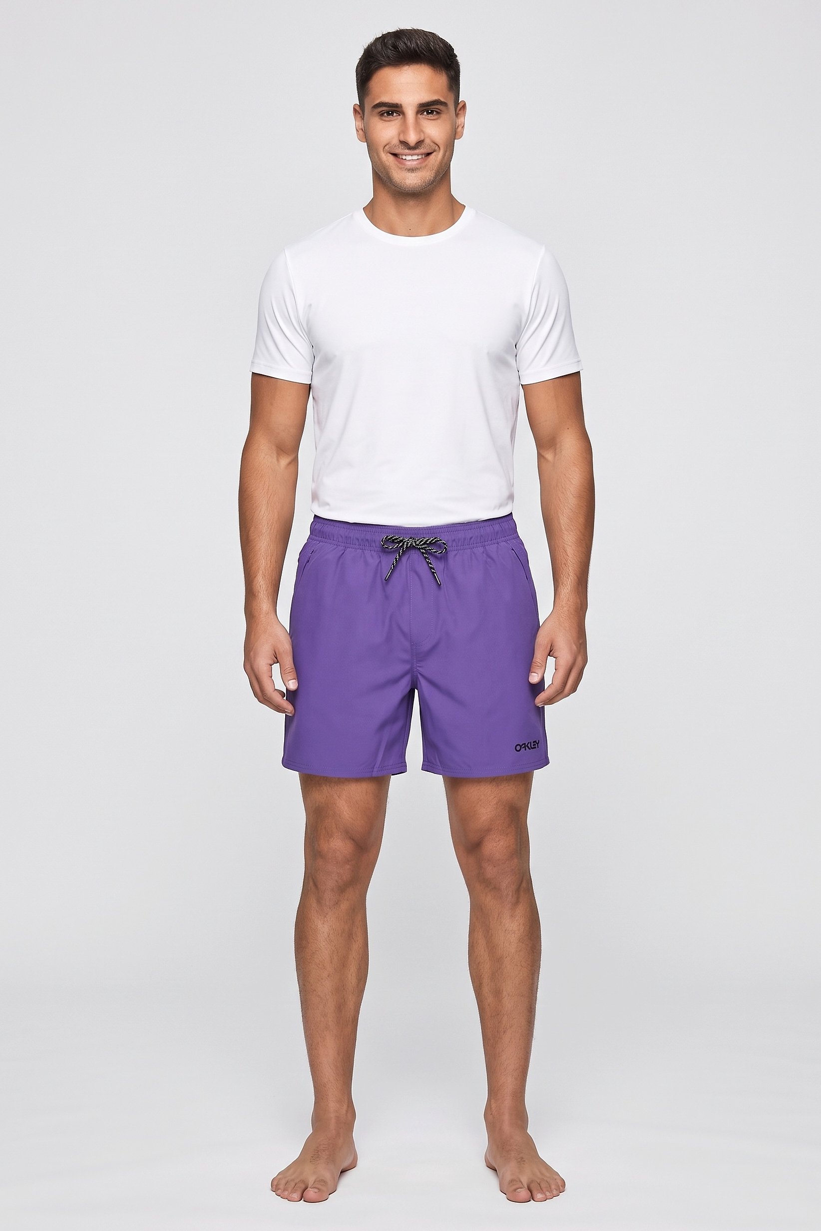 Men Brand Logo 16 Inseam Board Shorts, Purple