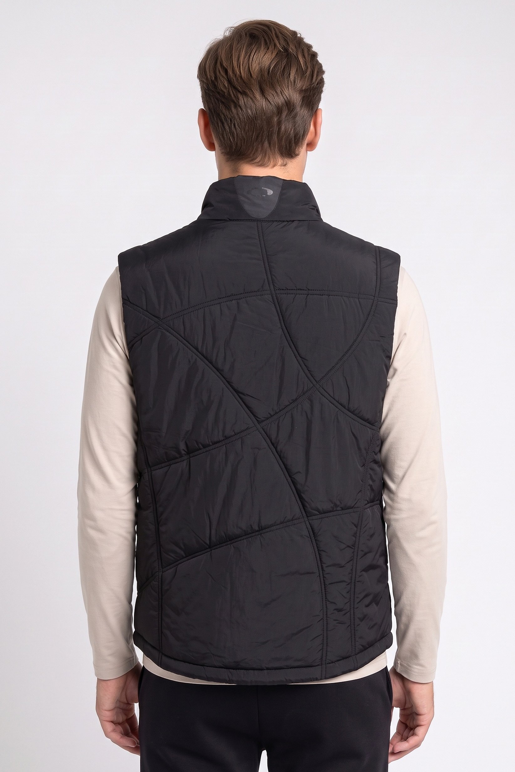 Men Performance Fit Sleeveless Puffer Outdoor Jacket Vest, Black