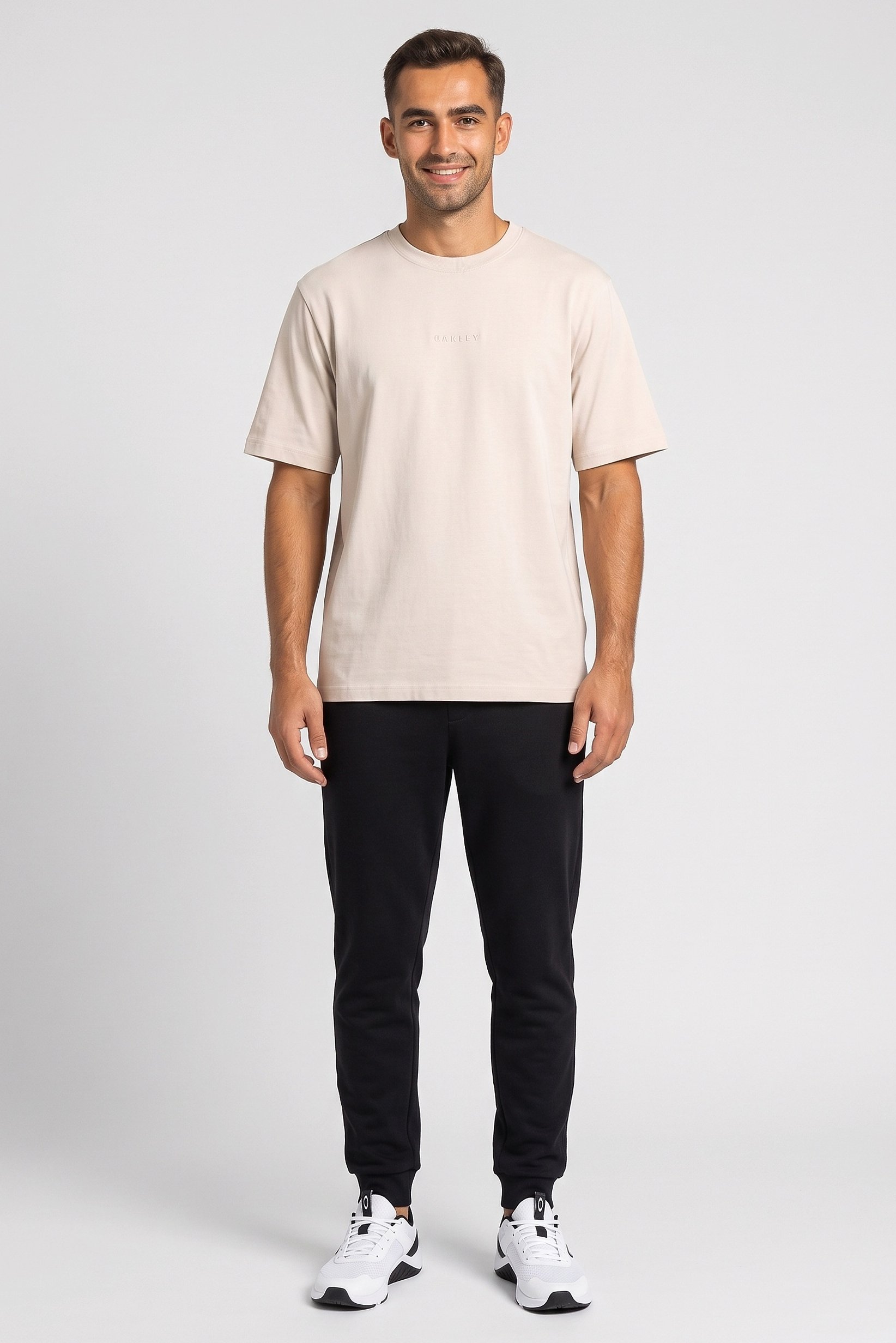 Men Boxy Fit Short Sleeve Outdoor T-Shirt, Cream