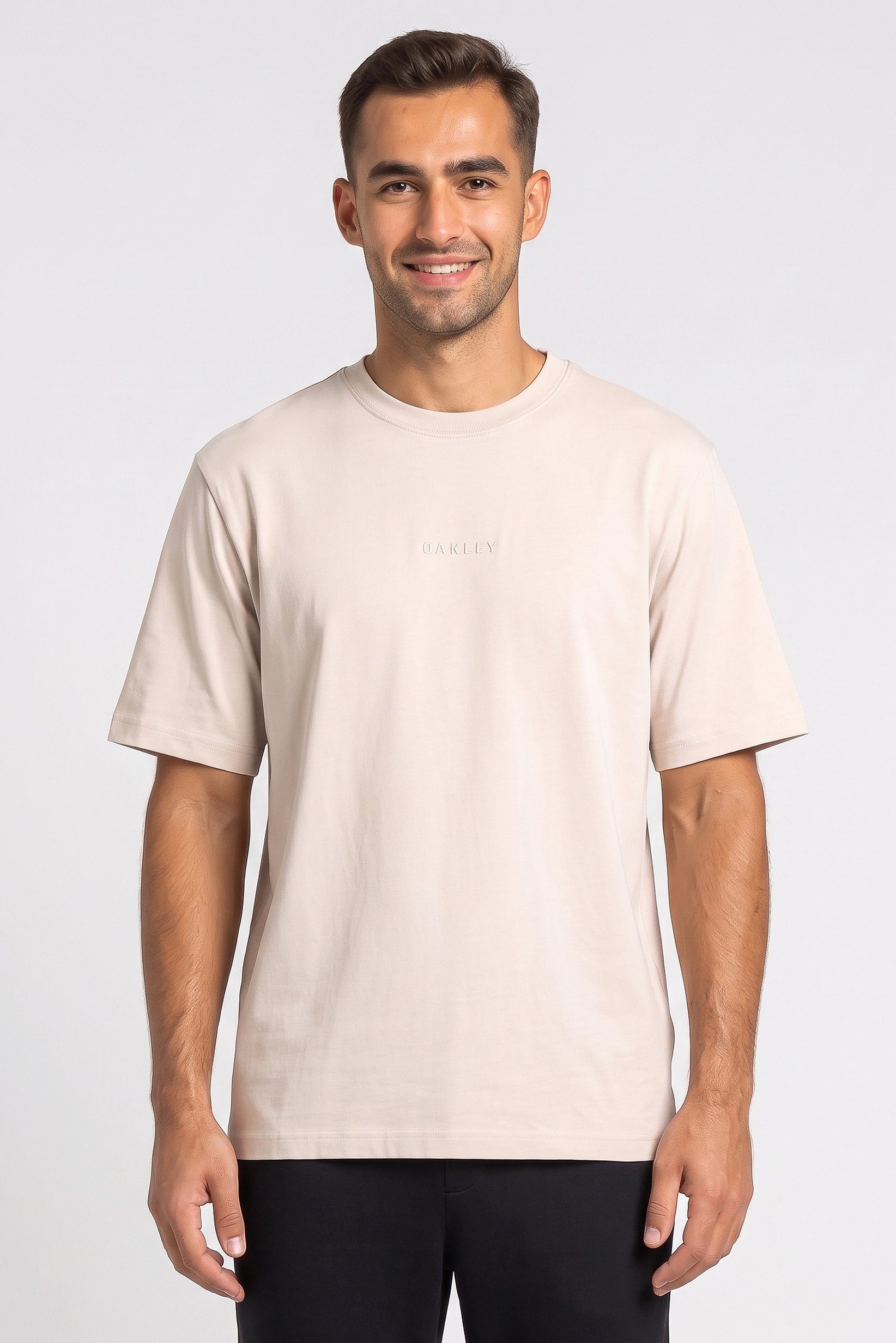 Men Boxy Fit Short Sleeve Outdoor T-Shirt, Cream