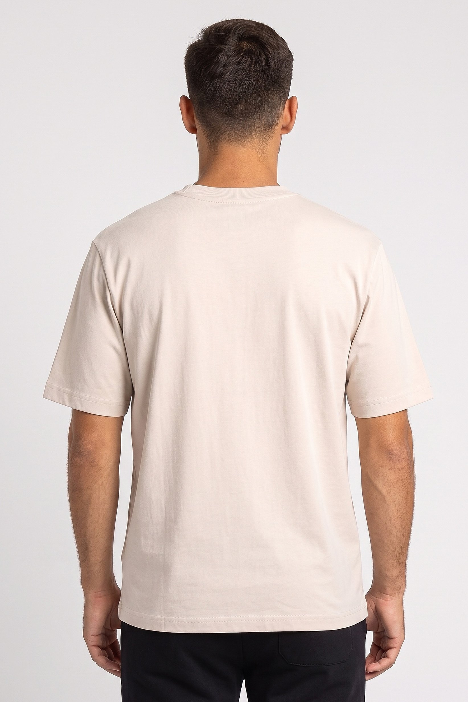 Men Boxy Fit Short Sleeve Outdoor T-Shirt, Cream