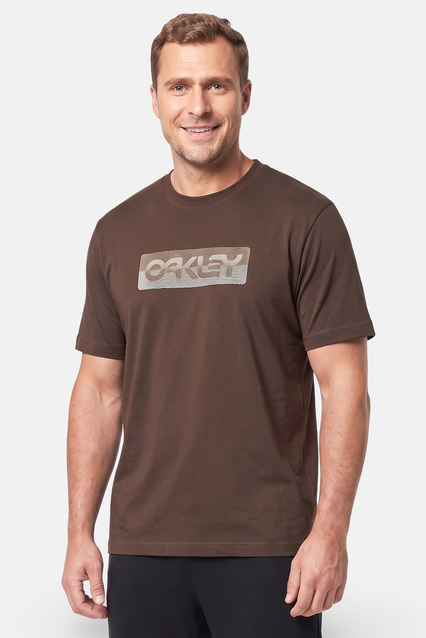 Men Regular Fit Short Sleeve Outdoor T-Shirt, Brown