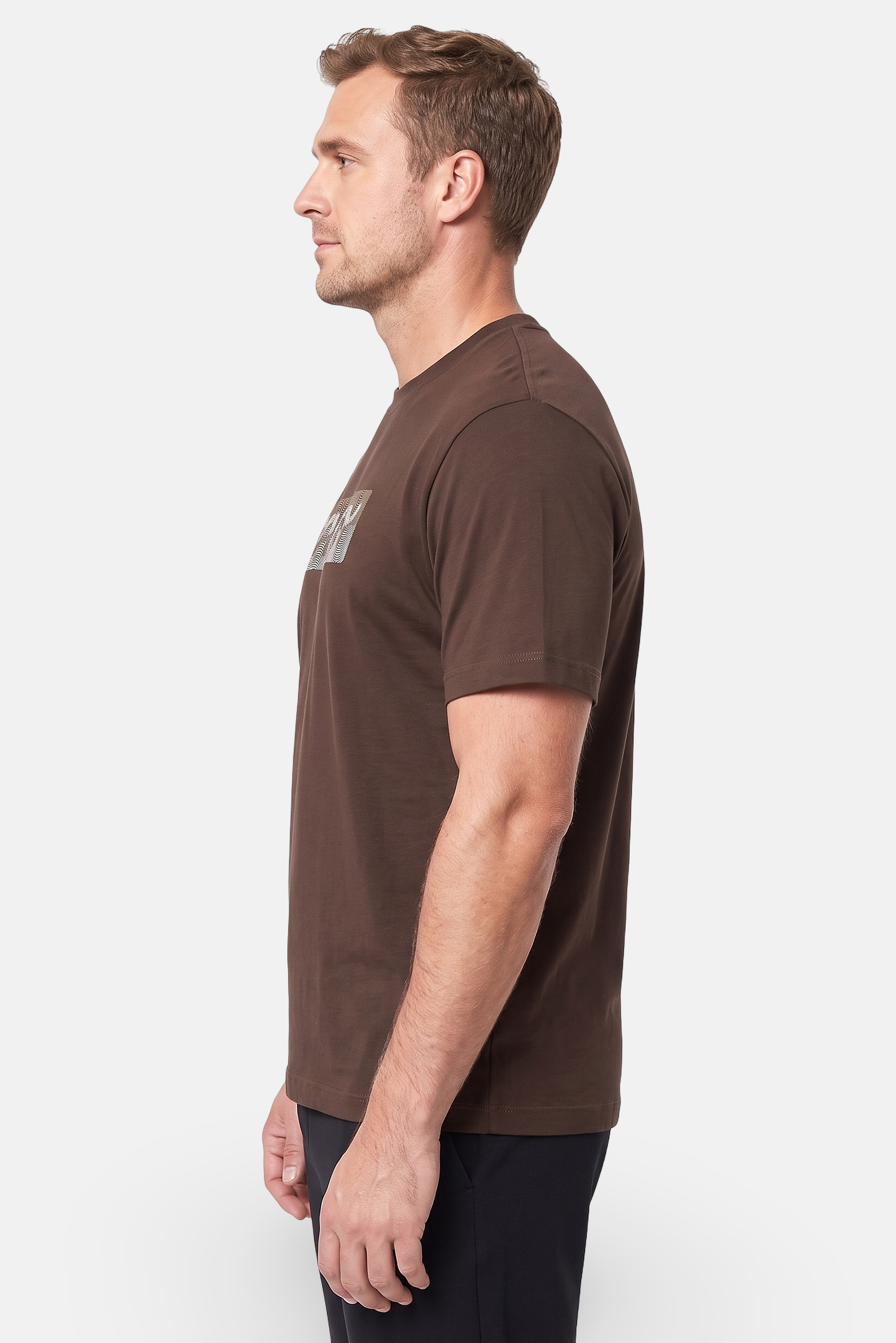 Men Regular Fit Short Sleeve Outdoor T-Shirt, Brown