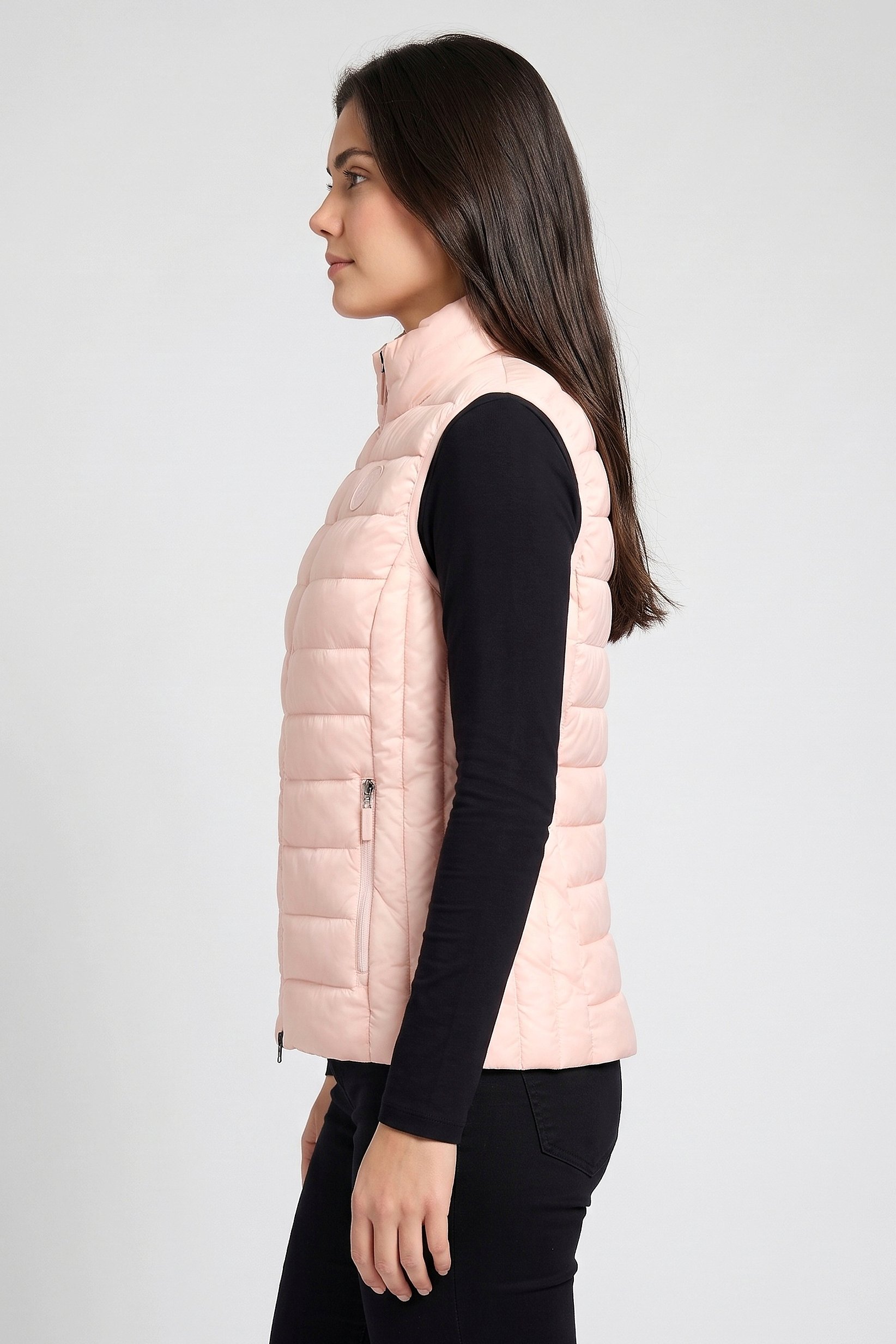 AX Armani Exchange Women Quilted Vest Jacket, Pink
