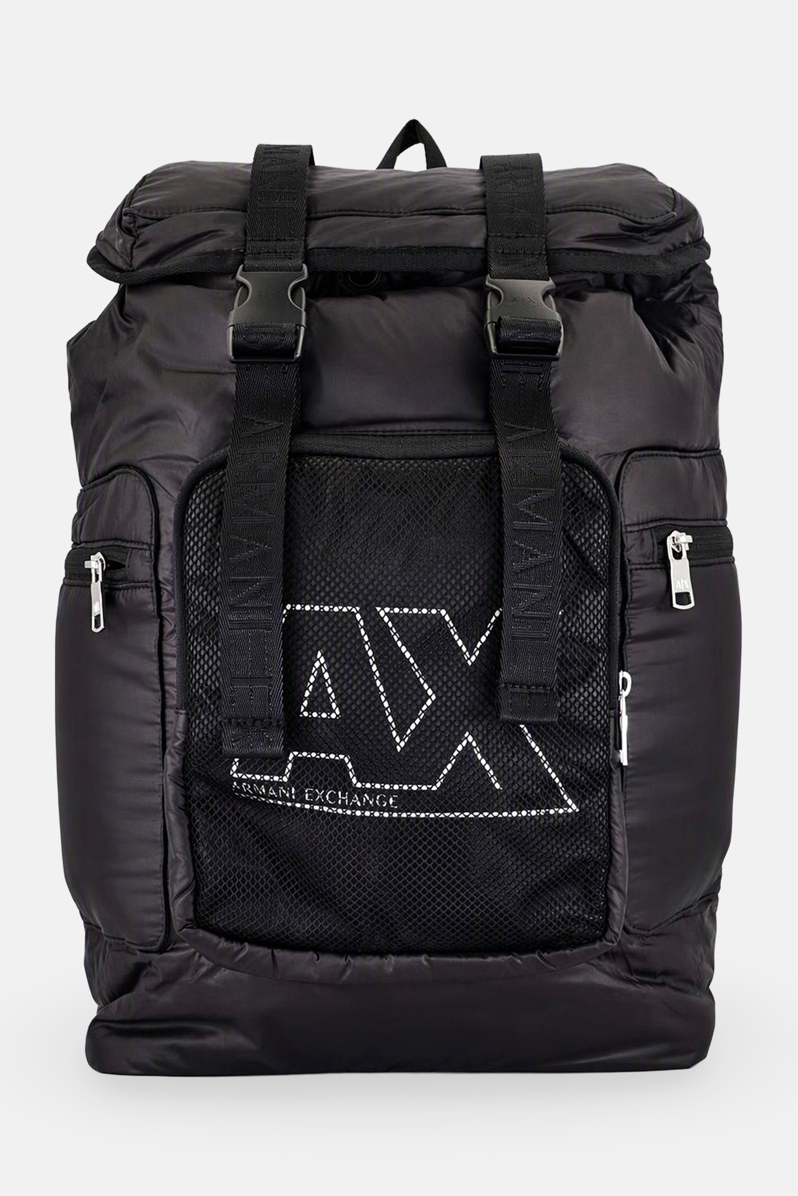 AX Armani Exchange Men Brand Logo Quilted Backpack, Black