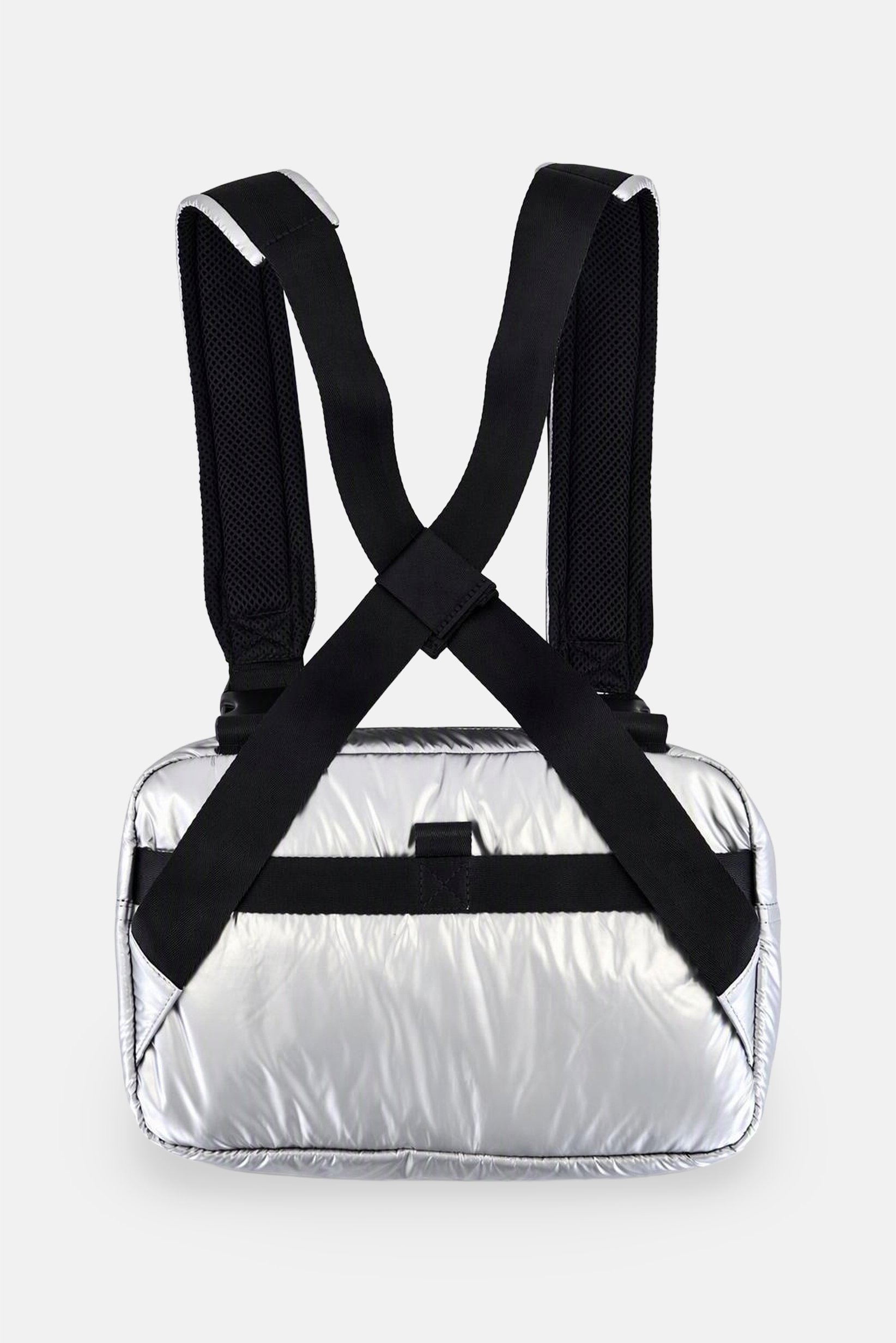 Armani Exchange Men Brand Logo Backpack, Silver