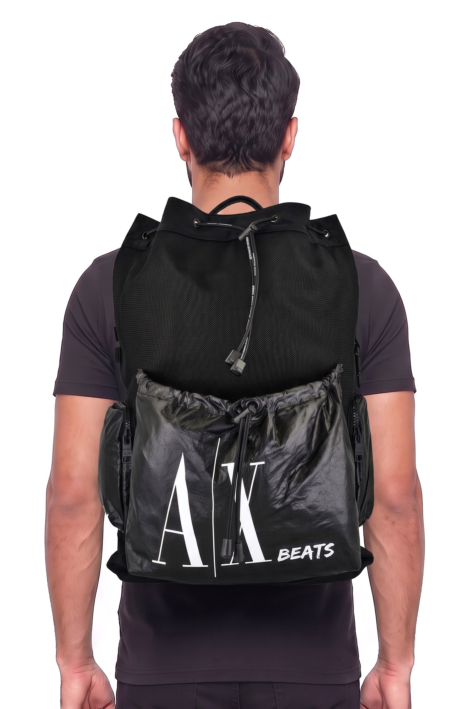 AX Armani Exchange Men Brand Logo Backpack, Black