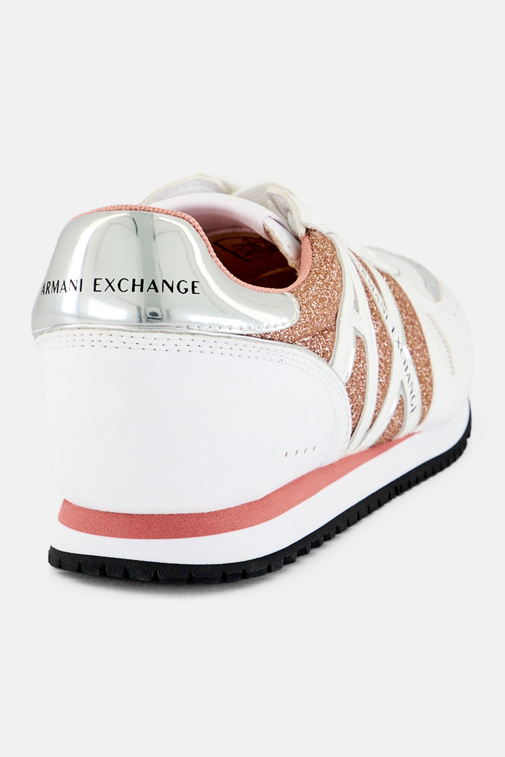 AX Armani Exchange Women Brand Logo Lace Up Sneakers, White