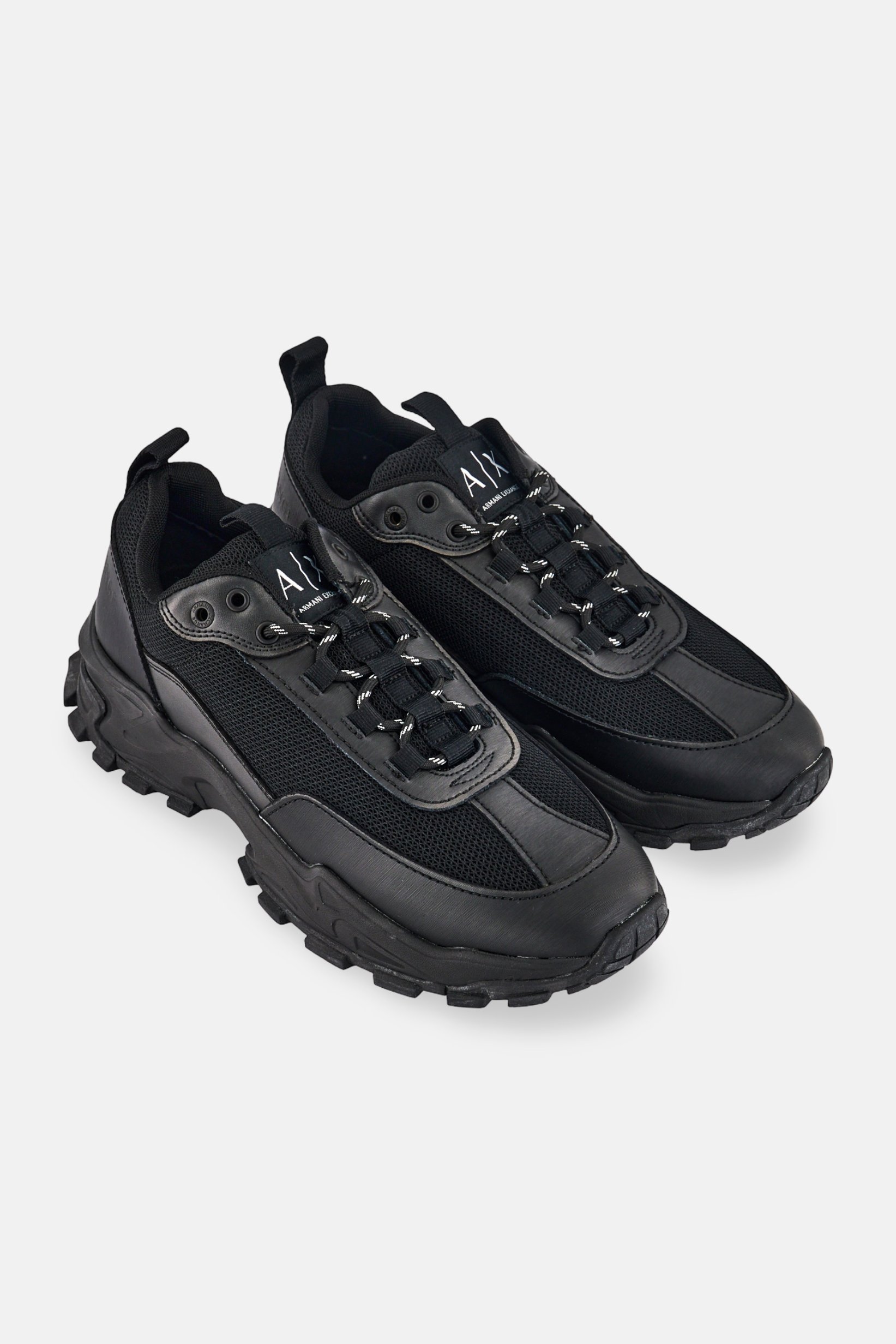 Armani Exchange Men Textile Lace Up Casual Shoes, Black