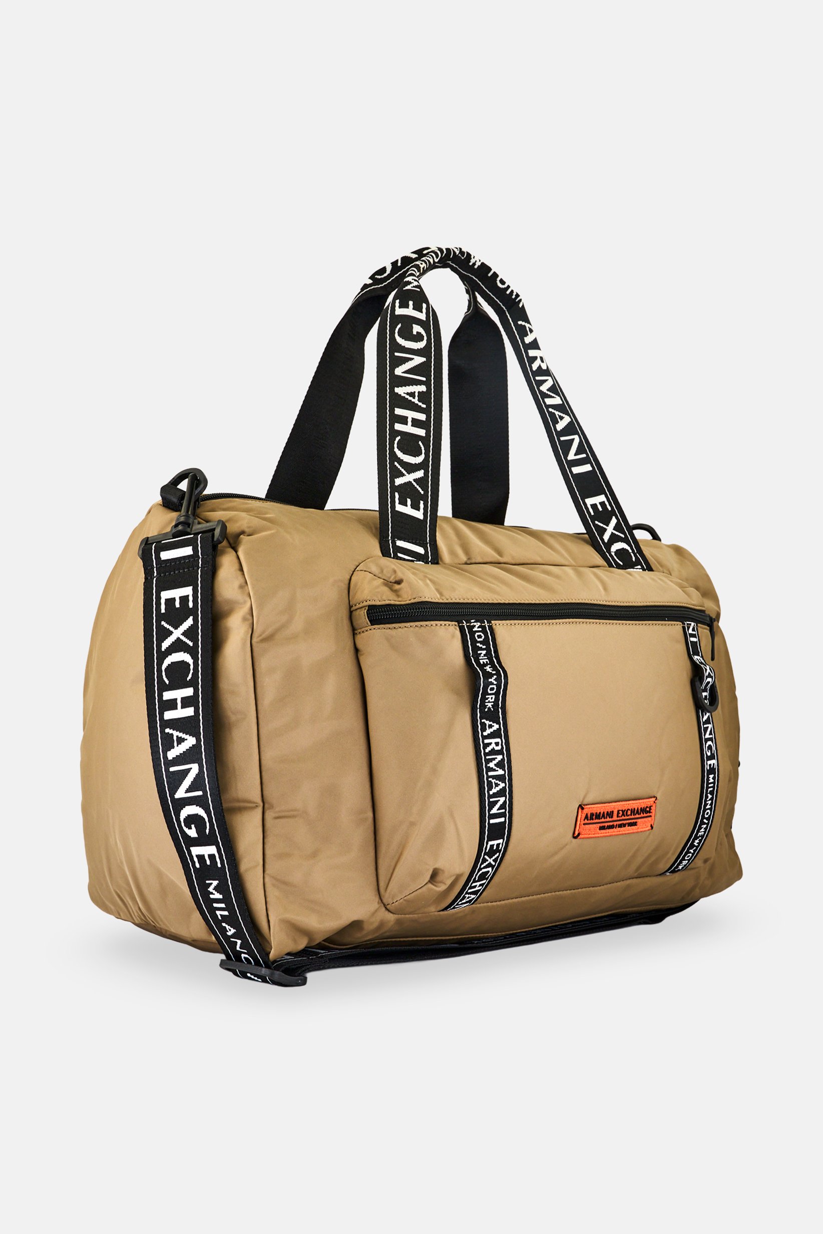 Armani Exchange Men Brand Logo Duffle Bag, Khaki