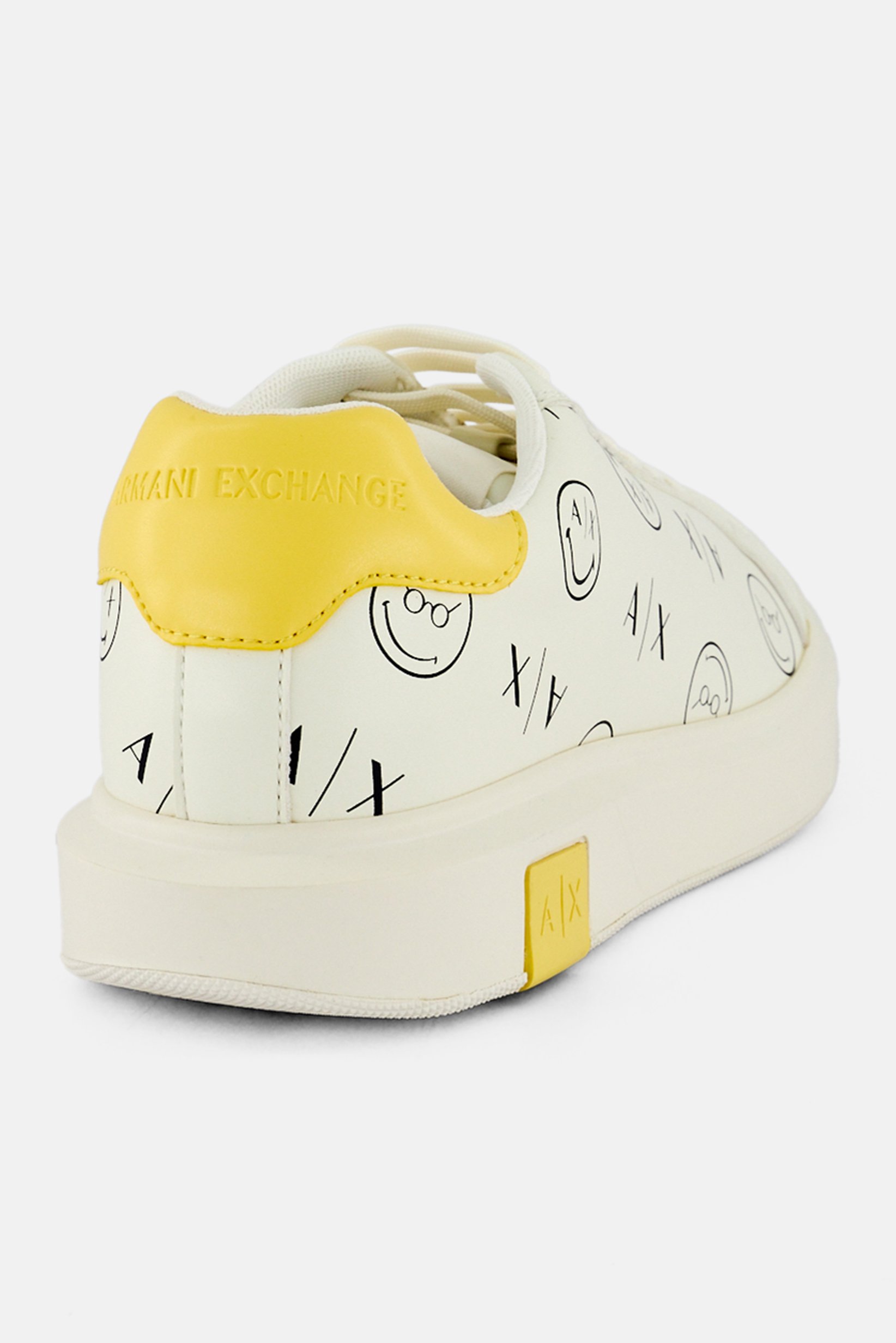 AX Armani Exchange Men Brand Logo Lace Up Sneakers, Off-White