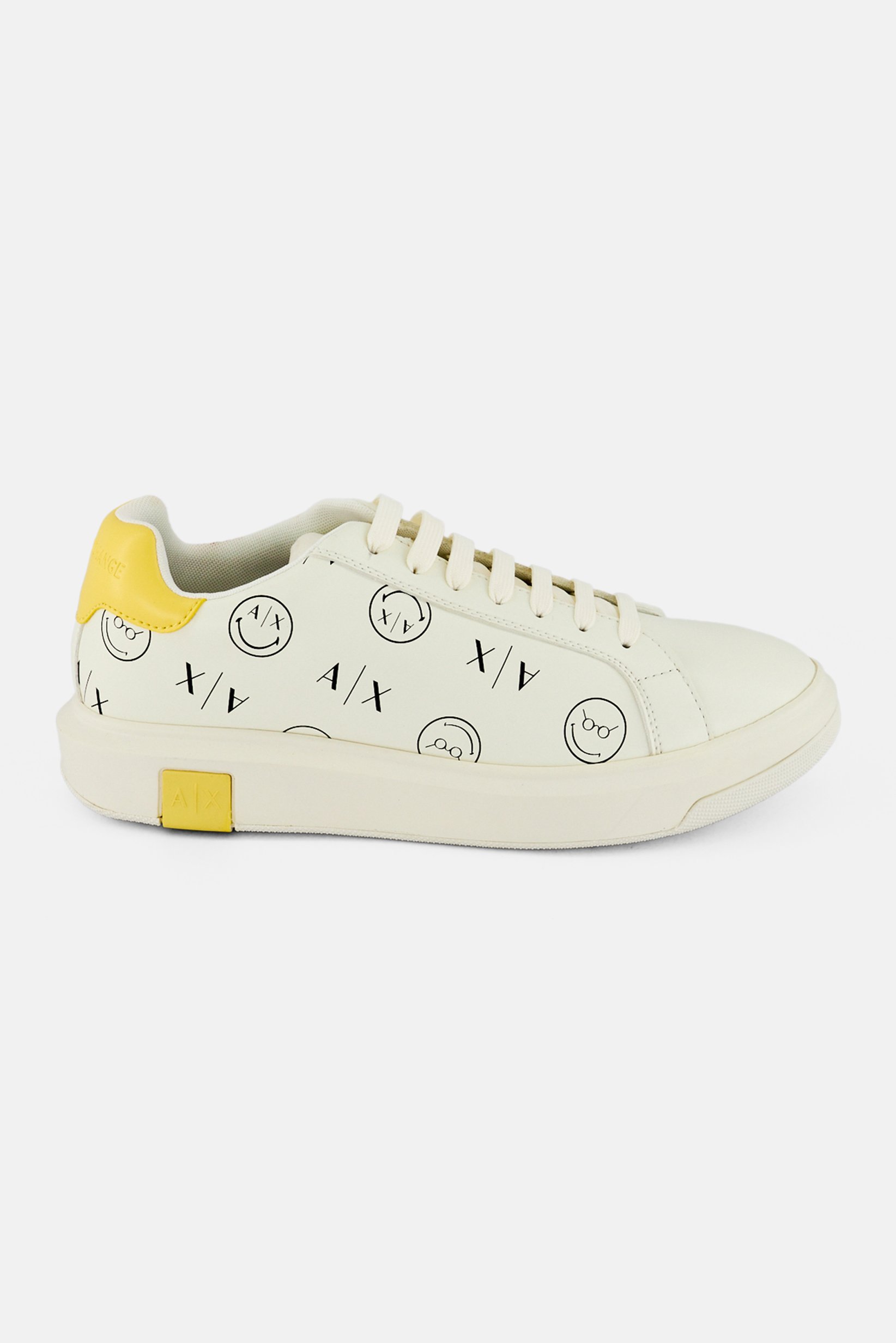 AX Armani Exchange Men Brand Logo Lace Up Sneakers, Off-White