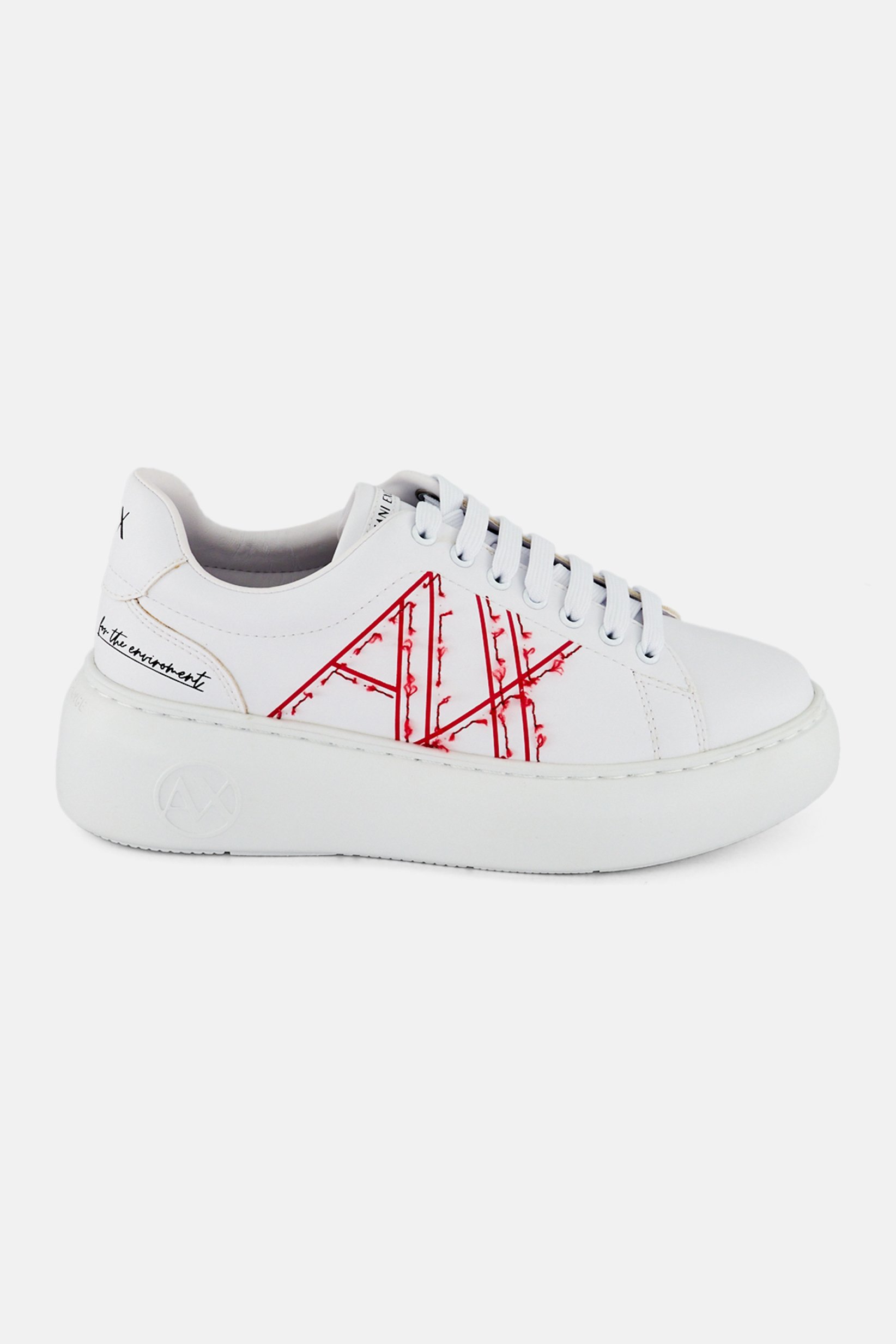 AX Armani Exchange Women Lace Up Casual Shoes, White