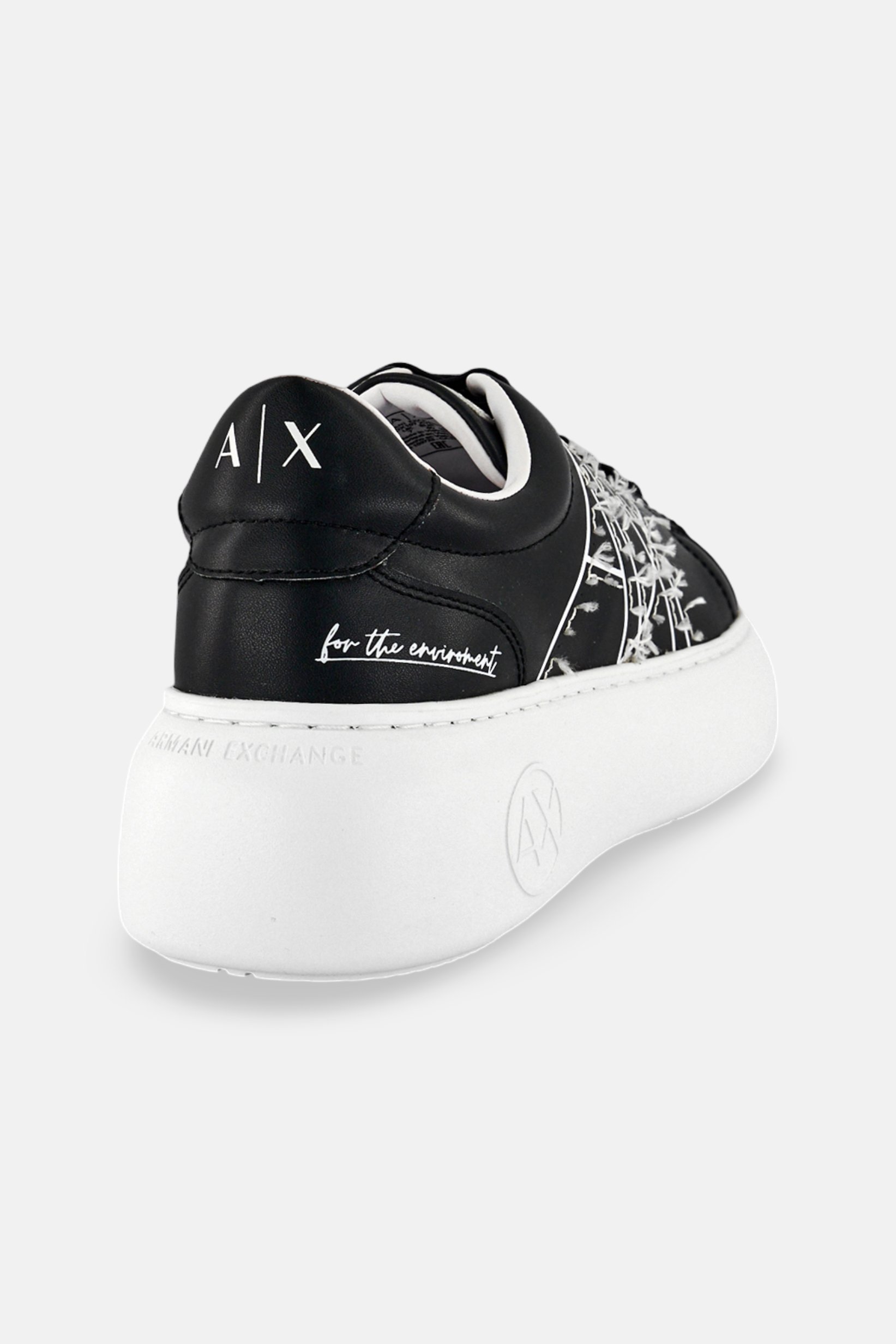 Armani Exchange Women Brand Logo Lace Up Casual Shoes, Black