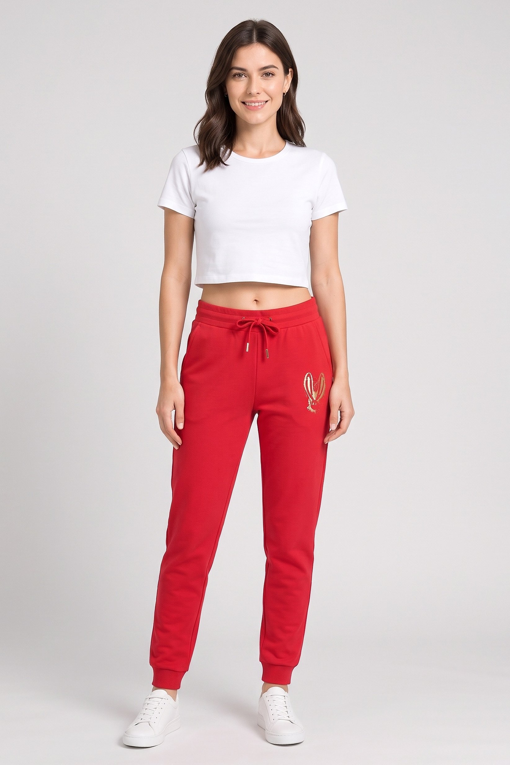 Armani Exchange Women Brand Logo Jogger Pants, Red