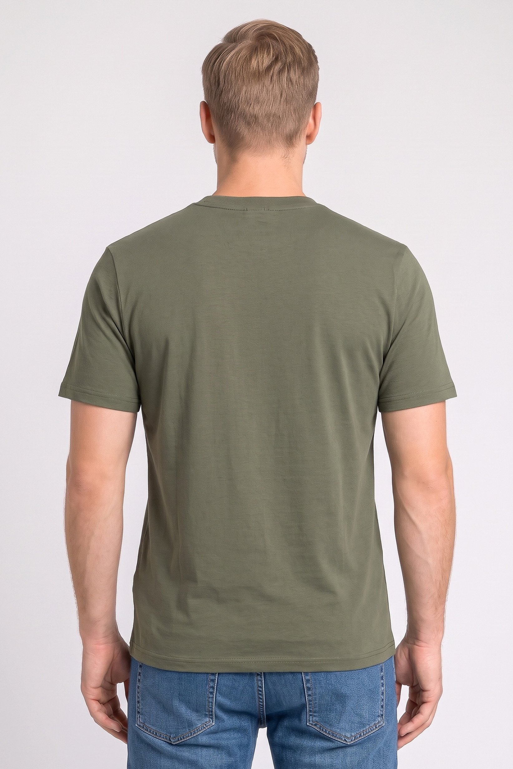 Men Crew Neck Graphic Print Short Sleeve T-Shirt, Olive