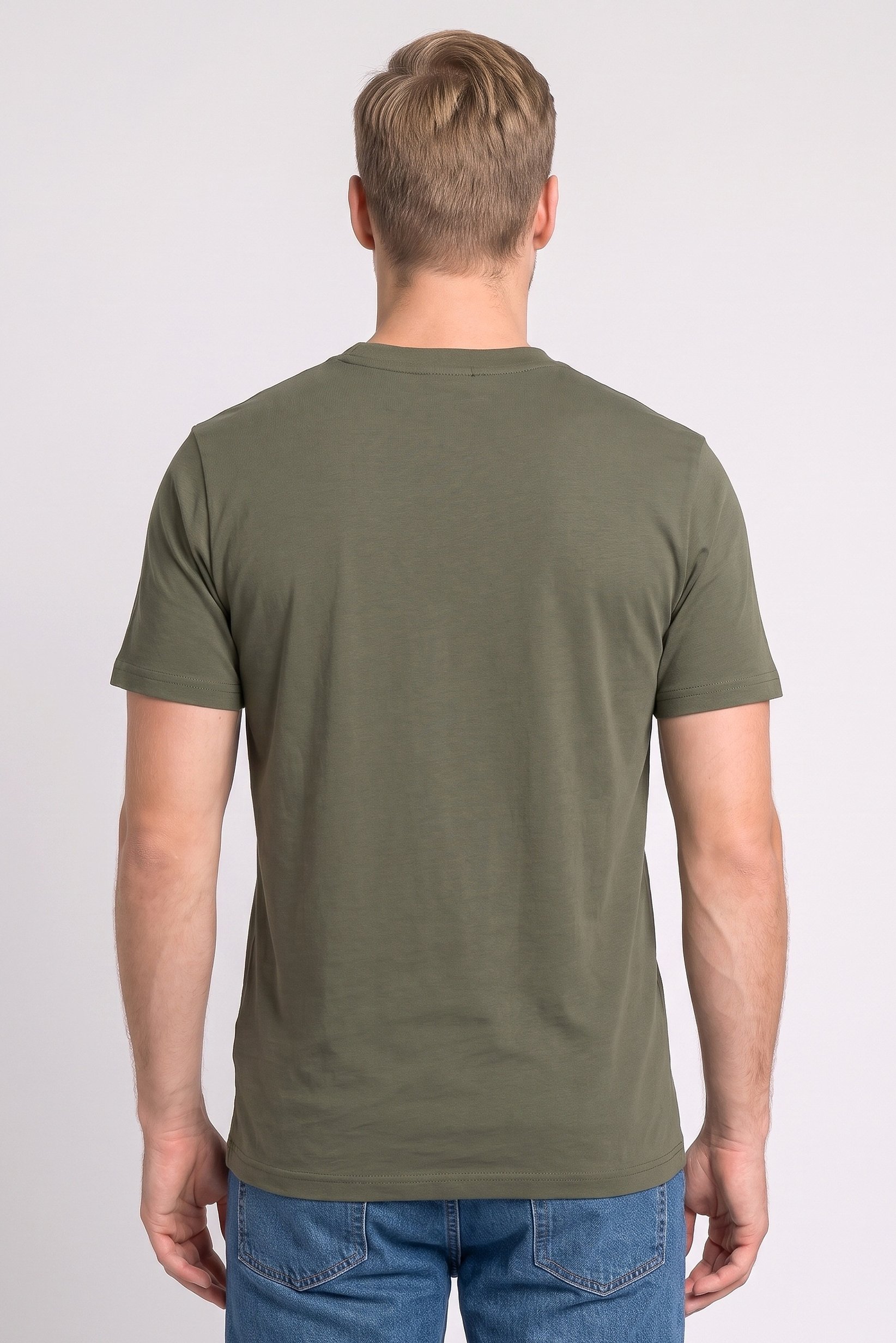 Men Crew Neck Graphic Print Short Sleeve T-Shirt, Olive