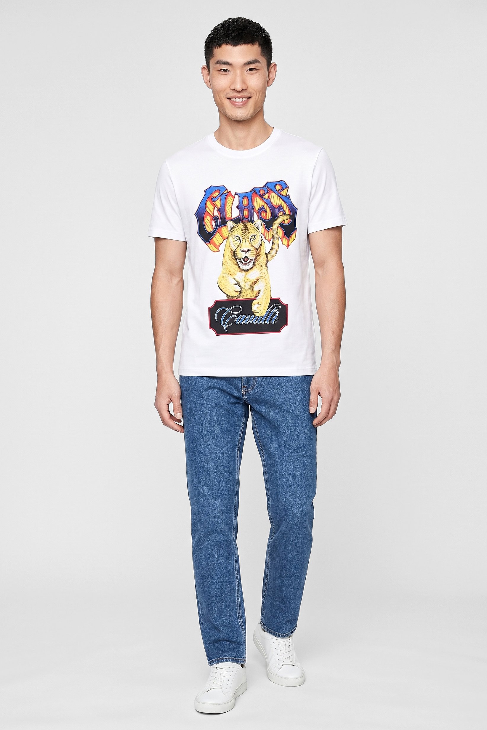 Men Crew Neck Short Sleeve Graphic Print T-Shirt, White