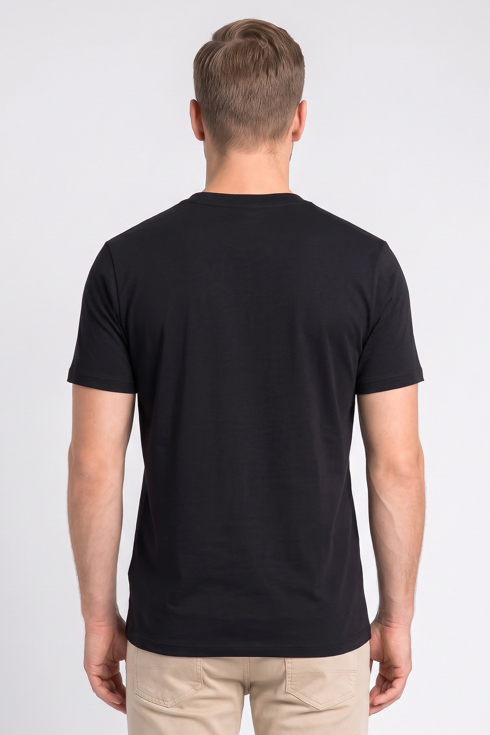 Men Crew Neck Graphic Print Short Sleeve T-Shirt, Black