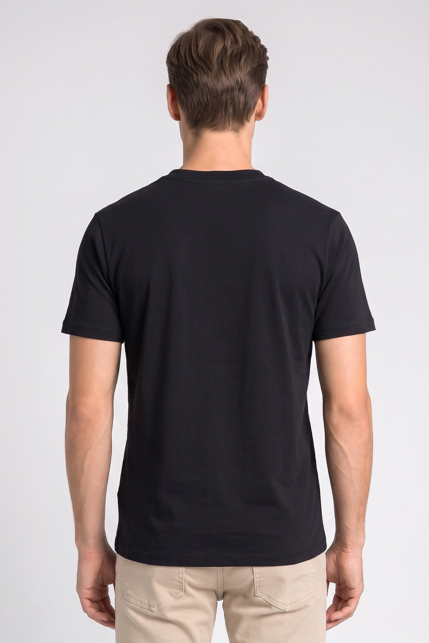 Men Crew Neck Graphic Print Short Sleeve T-Shirt, Black