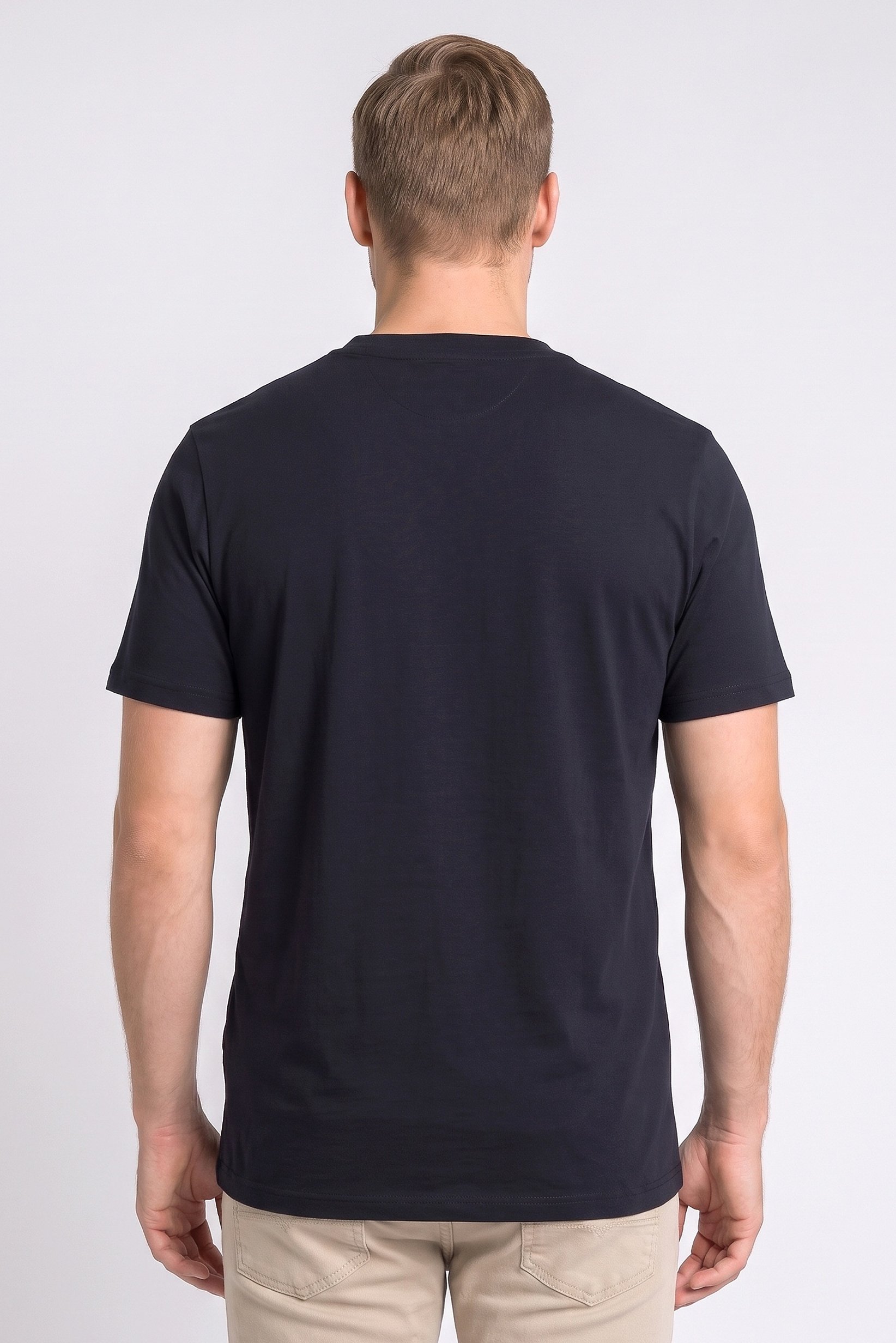 Men Crew Neck Graphic Print Short Sleeve T-Shirt, Navy