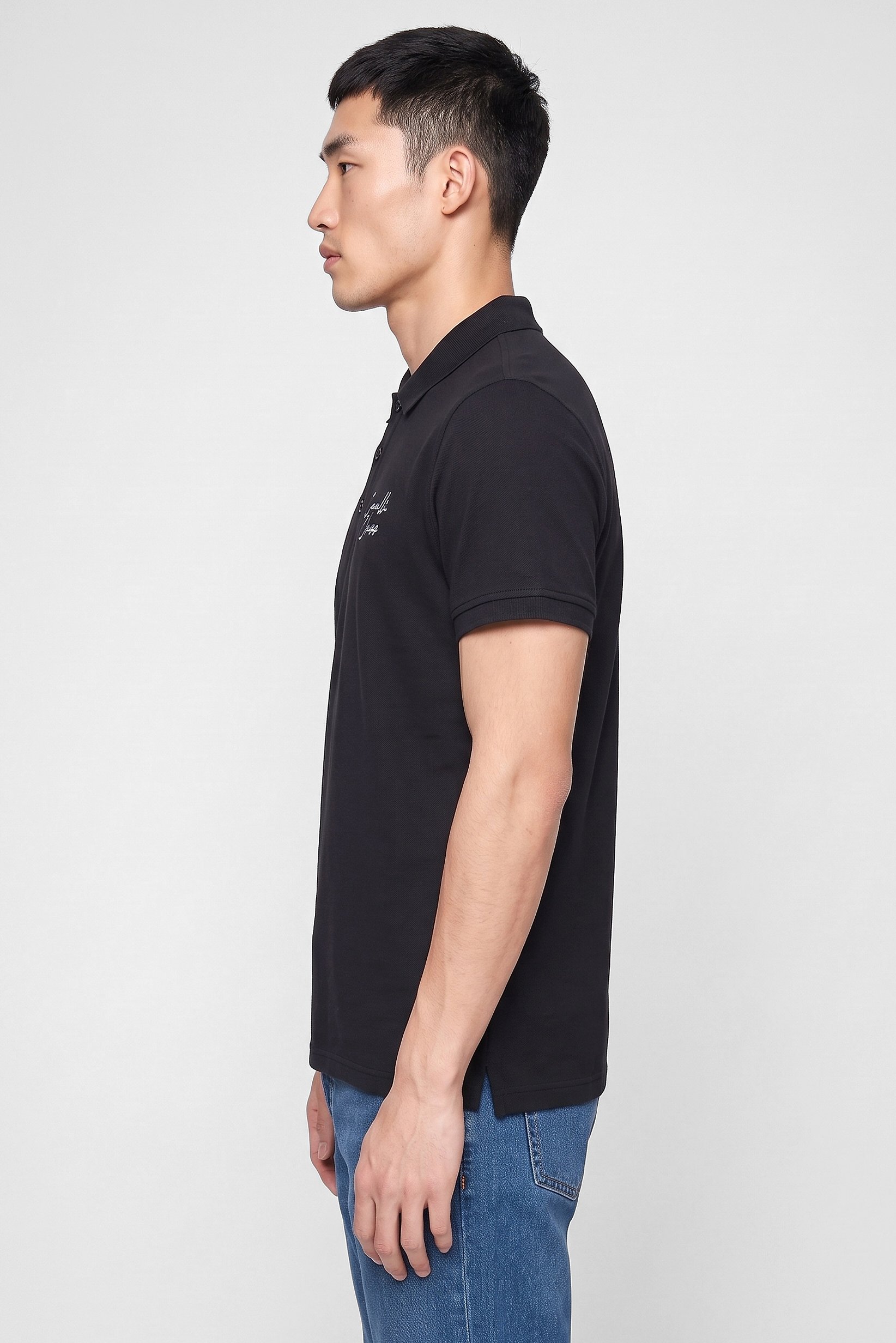 Men Regular Fit Short Sleeve Brand Logo Polo Shirt, Dark Navy