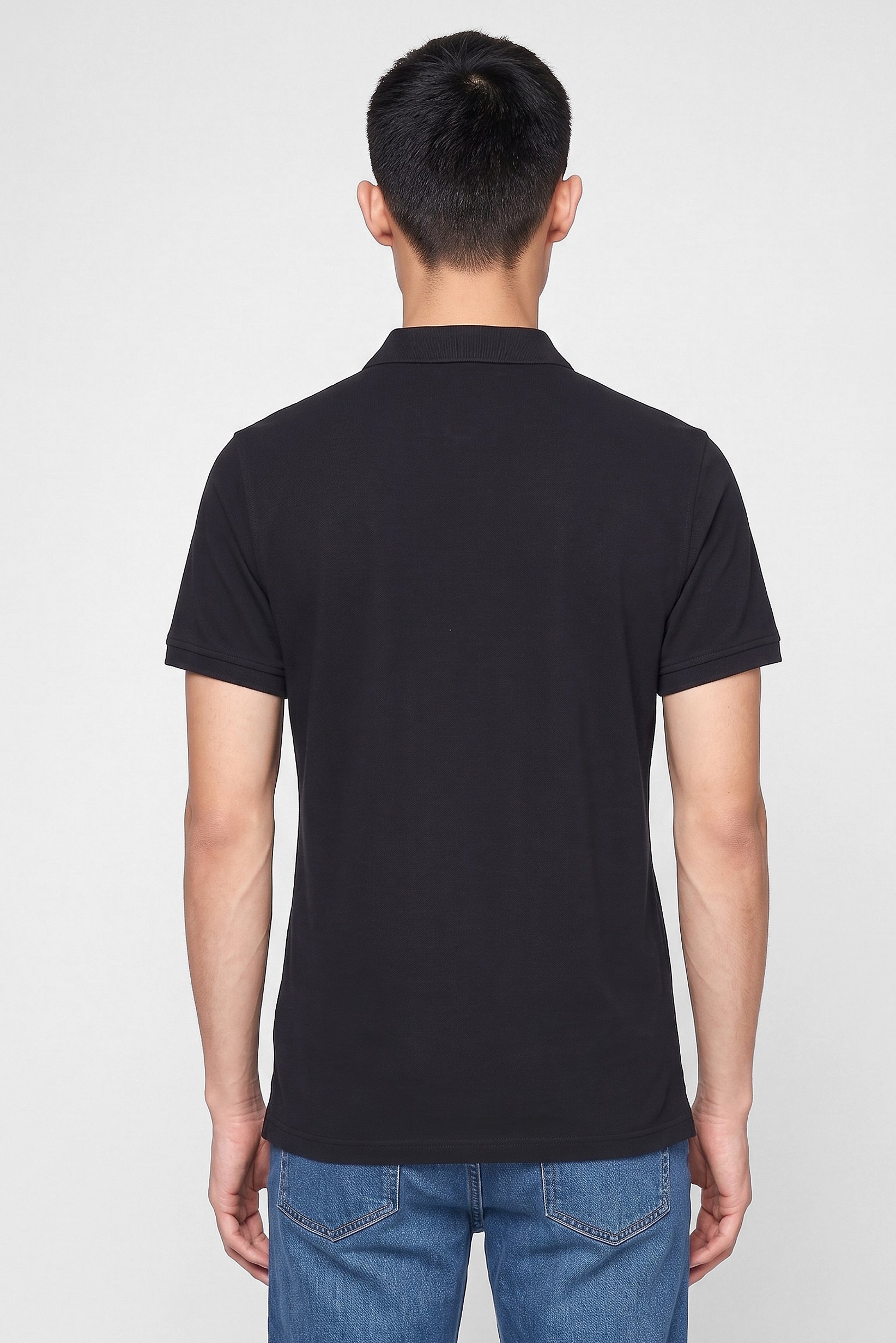Men Regular Fit Short Sleeve Brand Logo Polo Shirt, Dark Navy