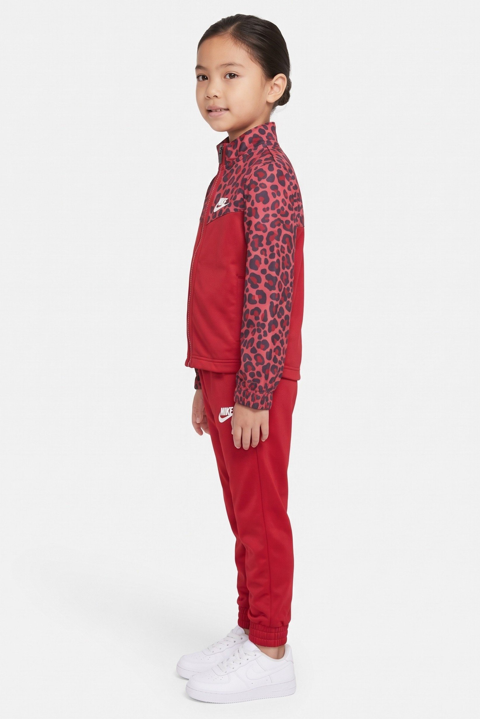 Toddlers Girl 2 Pieces Brand Logo Jacket And Pants Set, Maroon