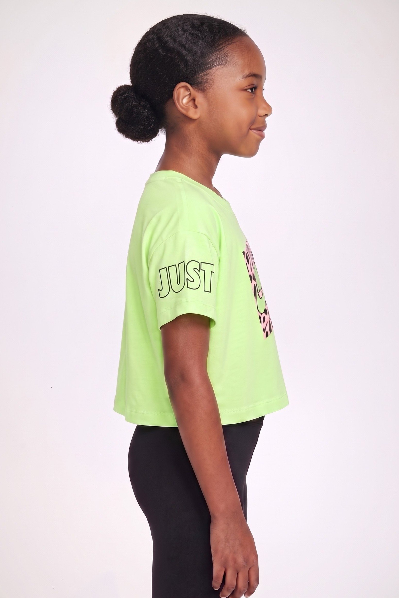 Kids Girl Sportswear Short Sleeve Training T-Shirt, Lime Green