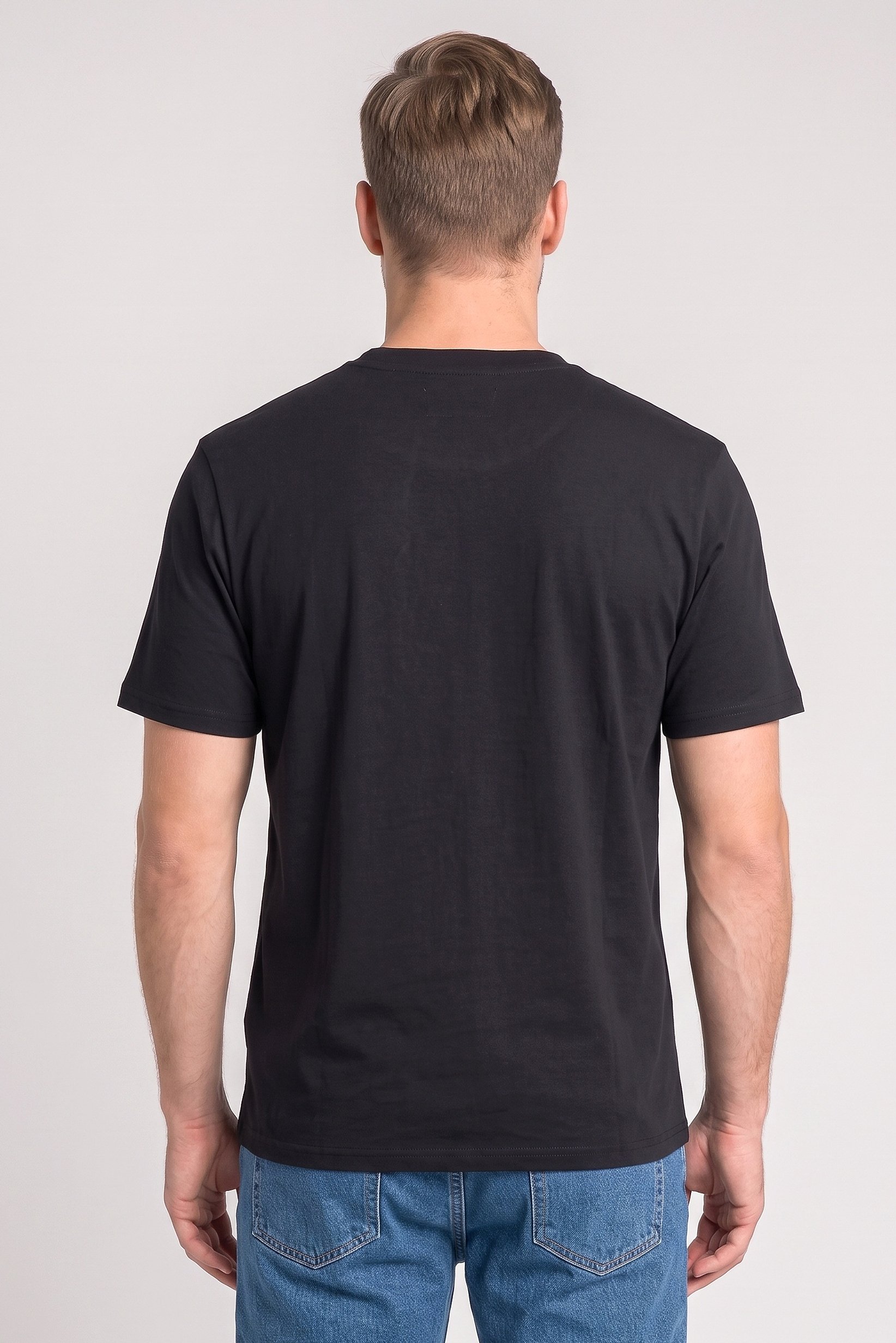 Men Crew Neck Short Sleeve Solid T-Shirt, Black
