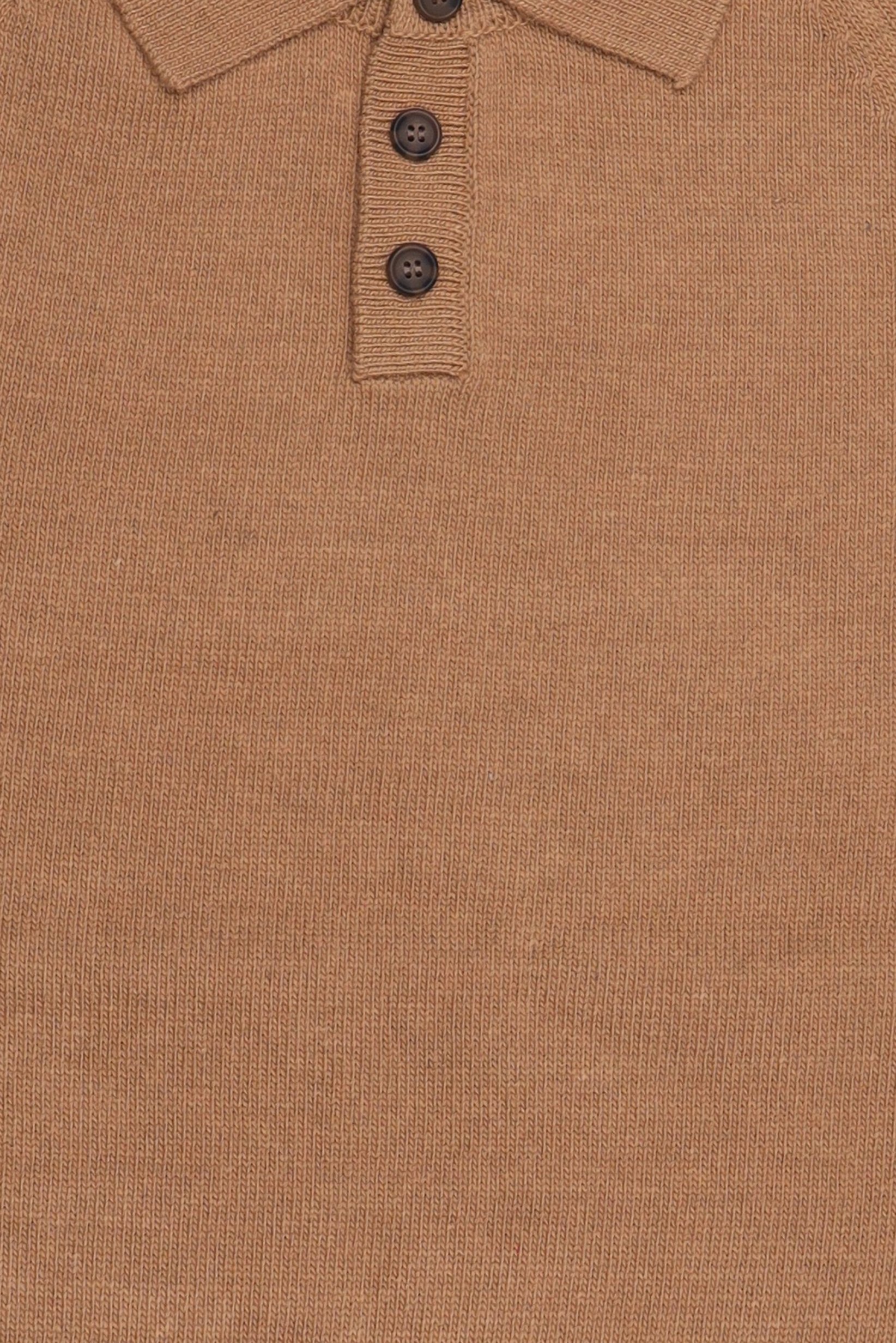 Men Spread Collar Textured Sweater, Brown