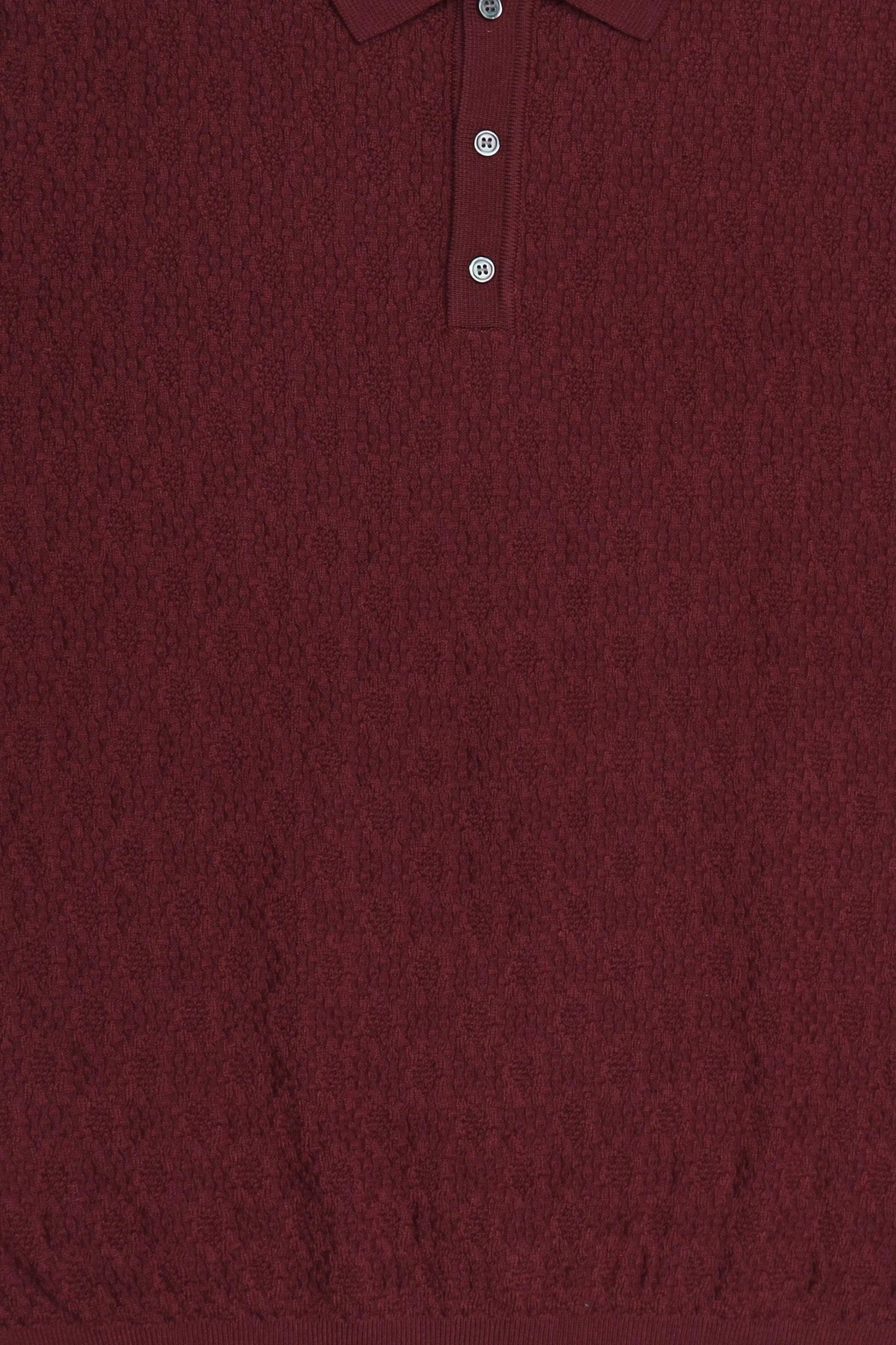 Men Spread Collar Knitted Sweater, Burgandy
