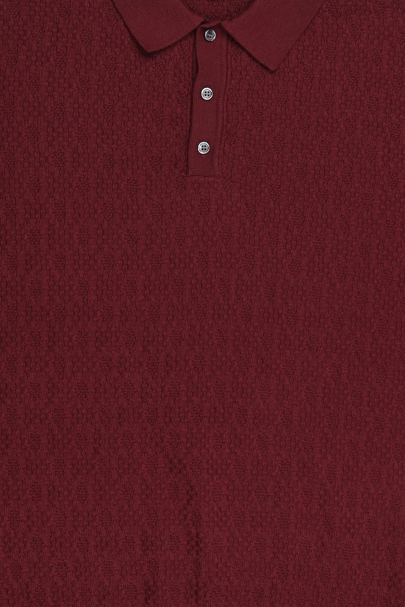 Men Spread Collar Knitted Sweater, Burgundy