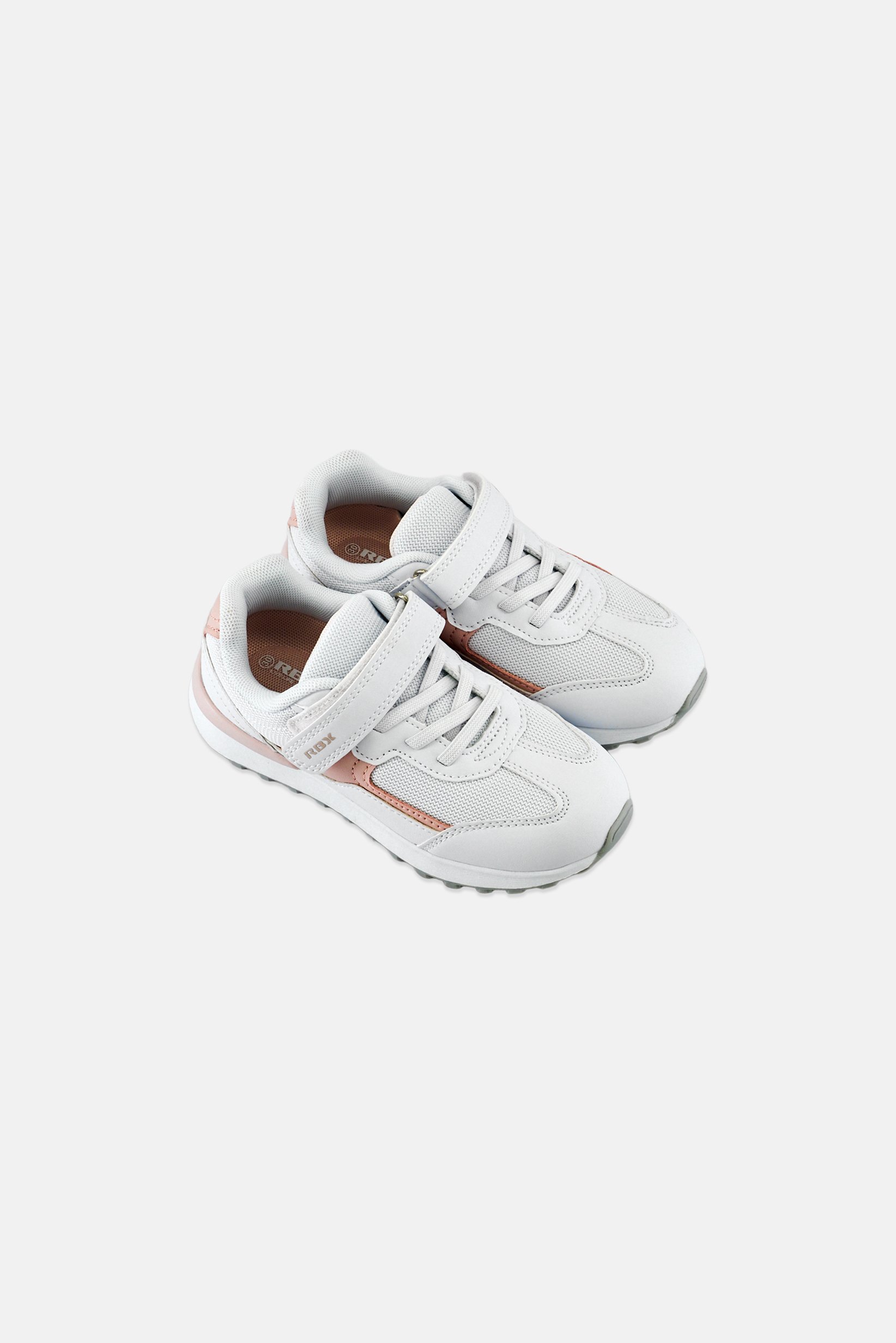 Kids Girls Velcro Closure Outdoor Shoes, White