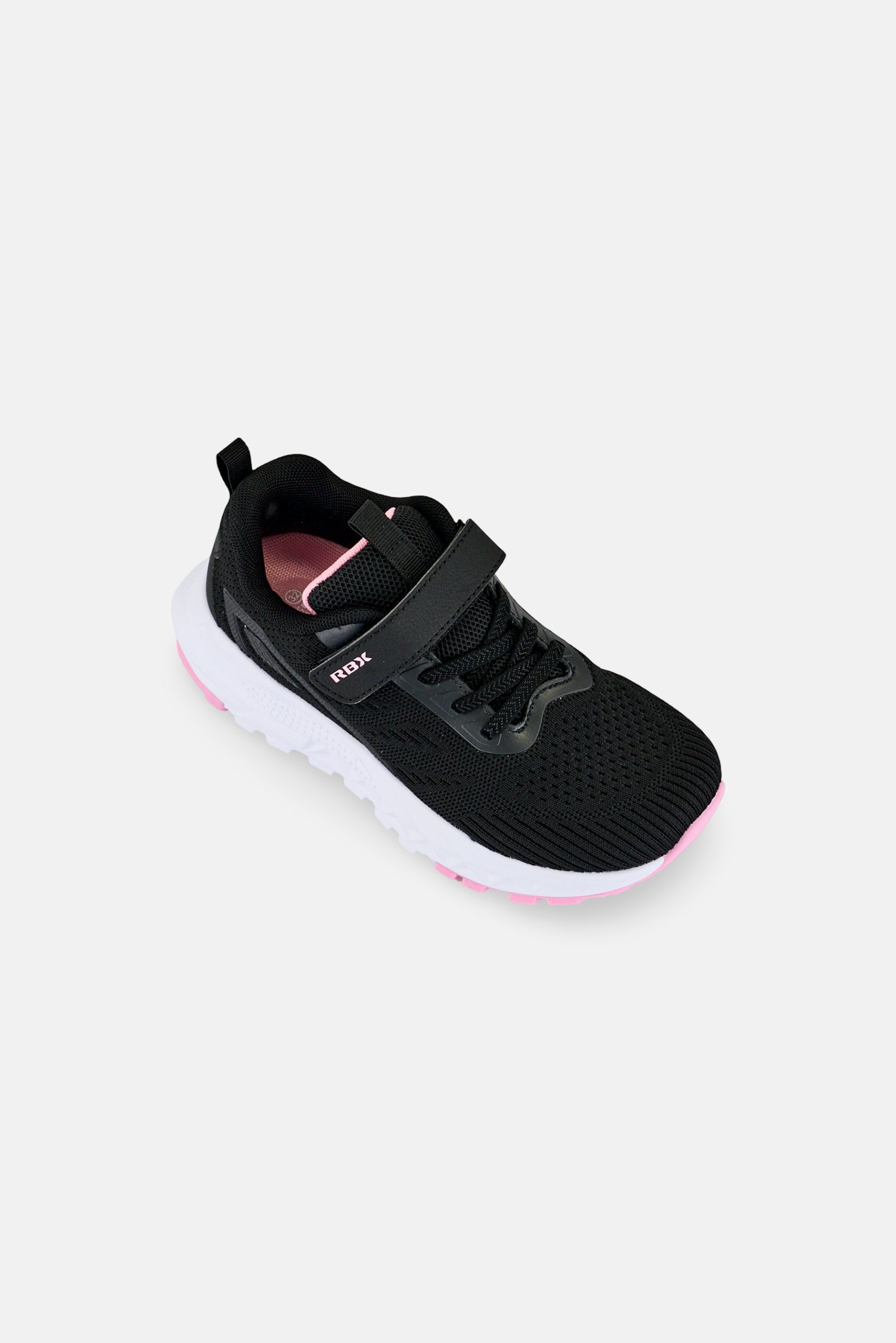 Kids Girl Velcro Closure Running Shoes, Black