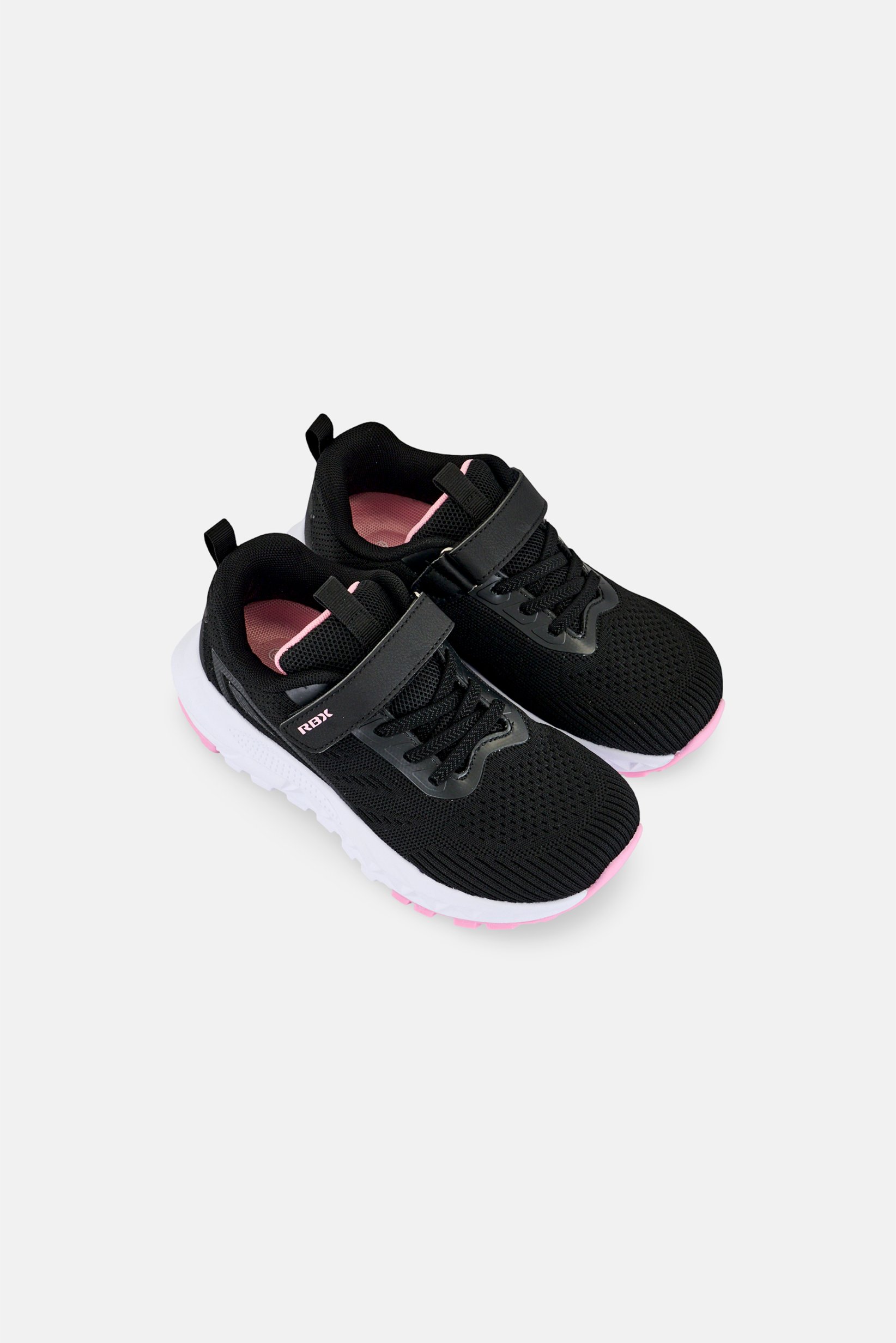 Kids Girl Velcro Closure Running Shoes, Black