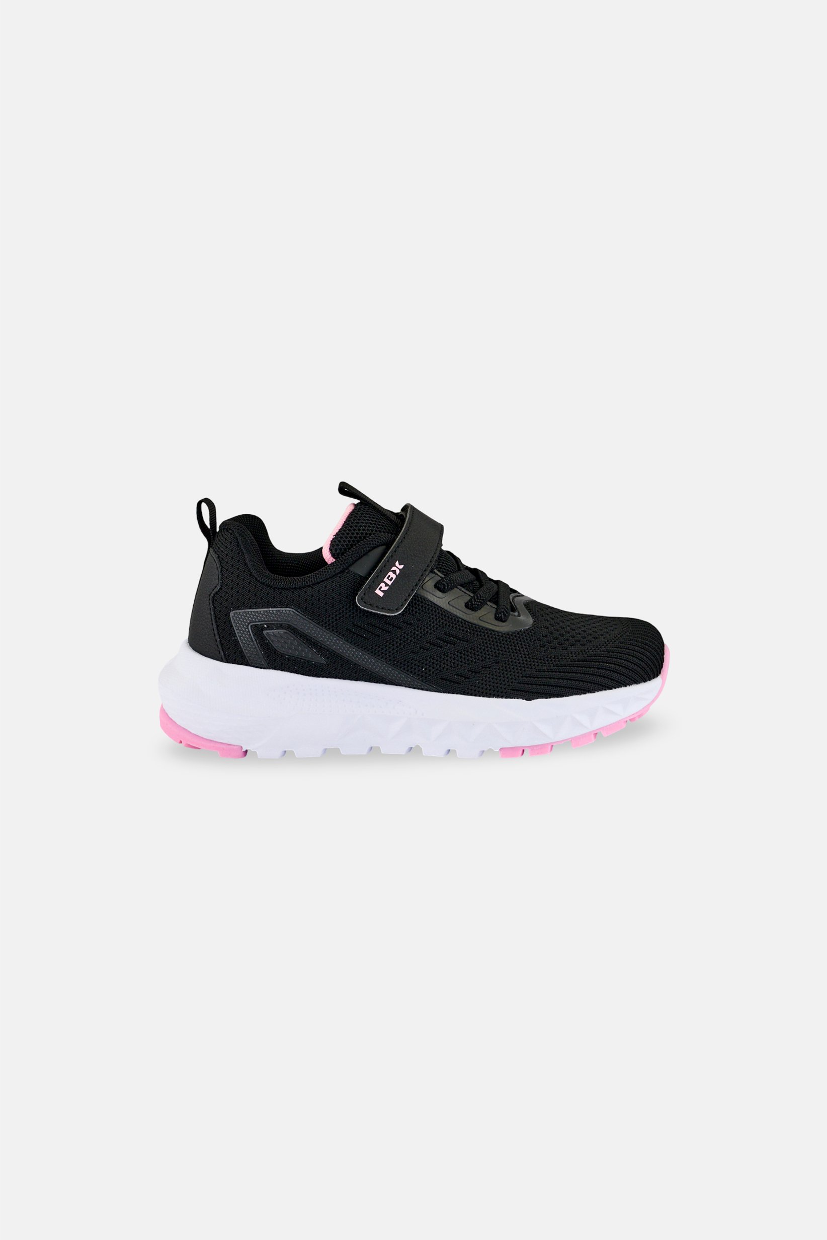 Kids Girl Velcro Closure Running Shoes, Black