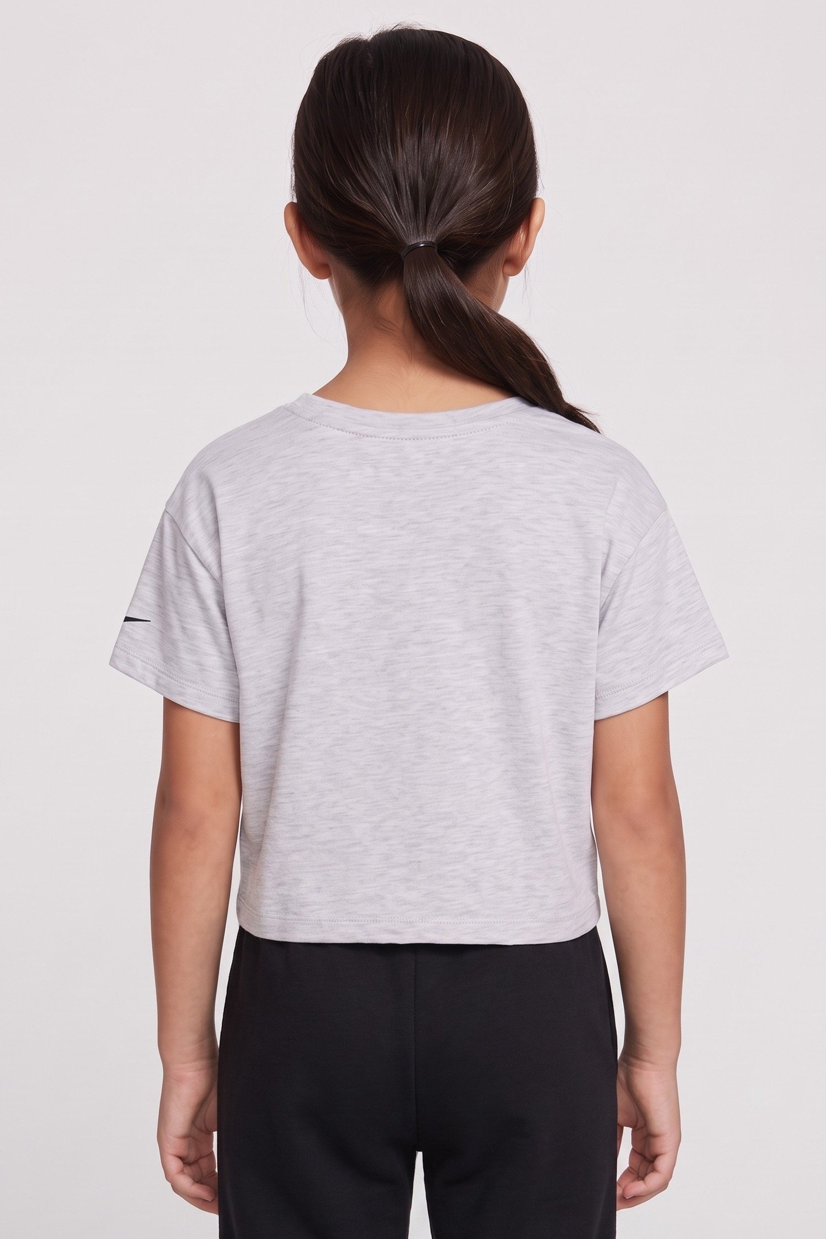 Kids Girl Sportswear Fit Short Sleeve Outdoor Top, Grey