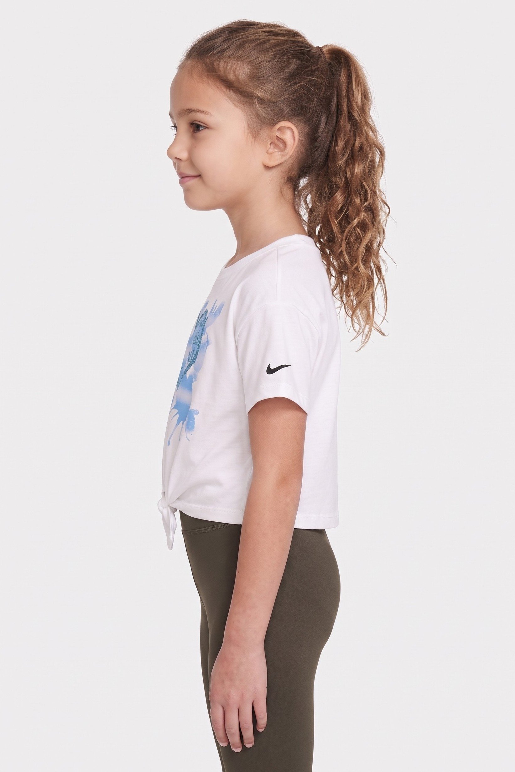 Kids Girl Sportswear Fit Short Sleeve Outdoor Top, White